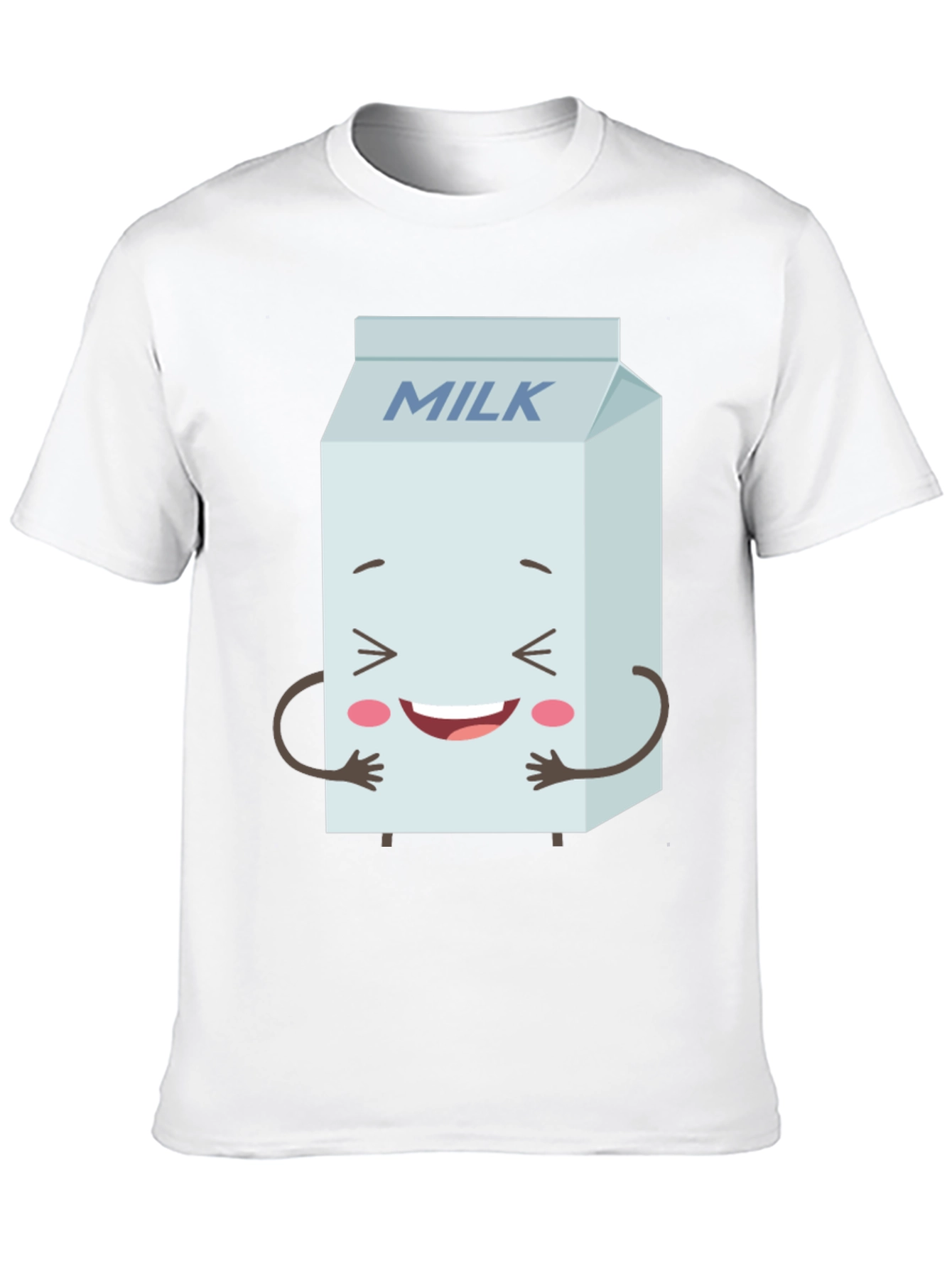 Funny Milk Carton Graphic Tee - Black Crewneck T-Shirt