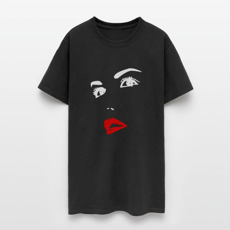 Women face with red lips