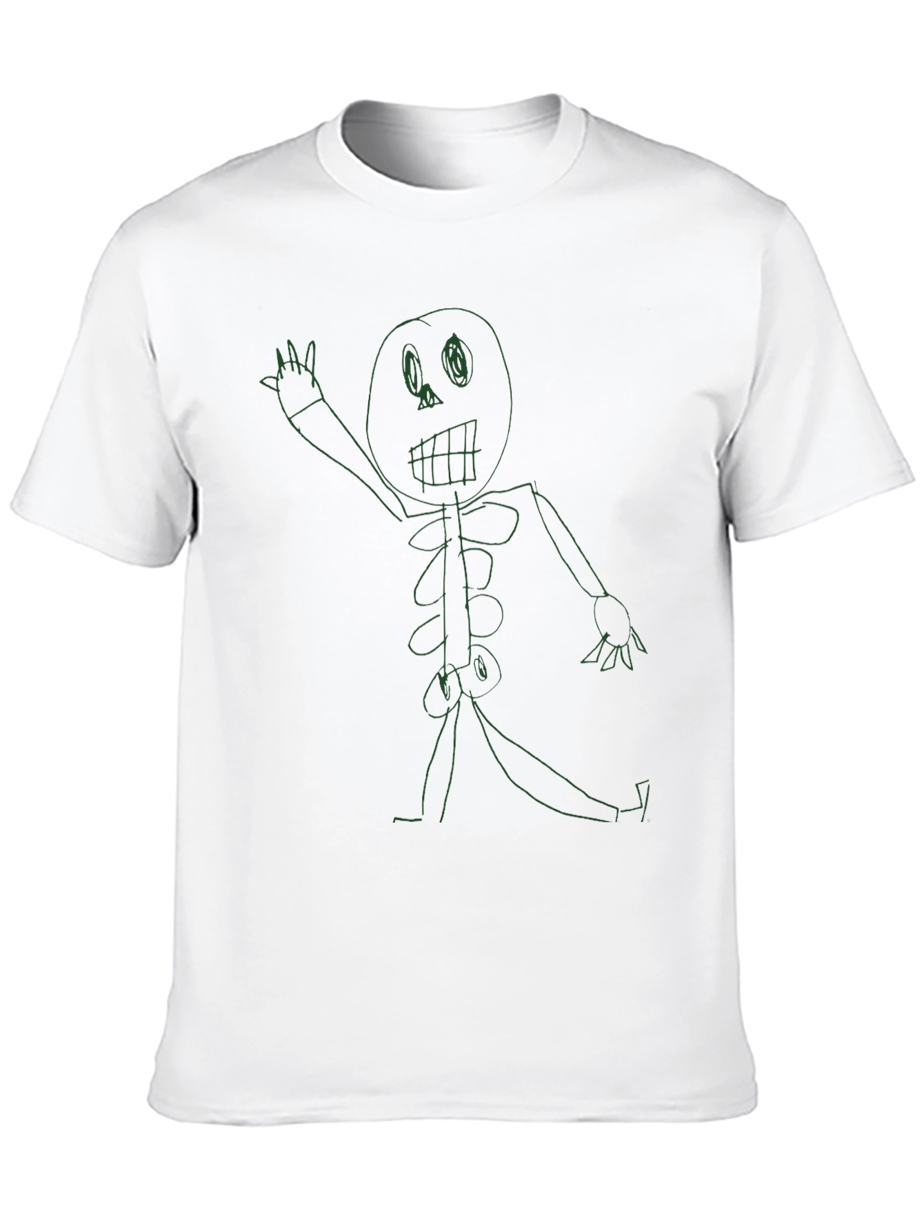 Funny Skeleton Graphic Tee - Unique Print Black T-Shirt