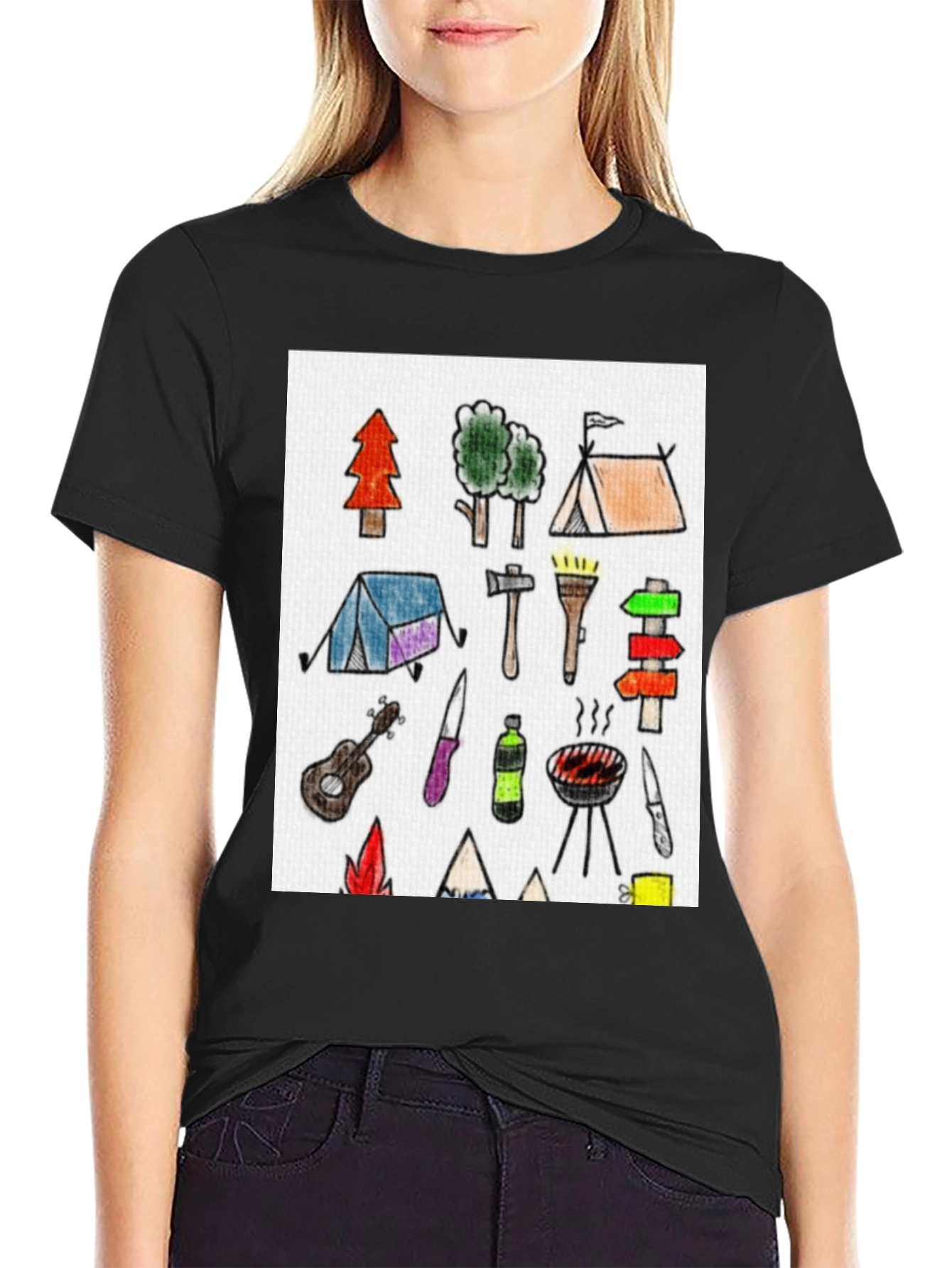 Camping Doodle Graphic Tee