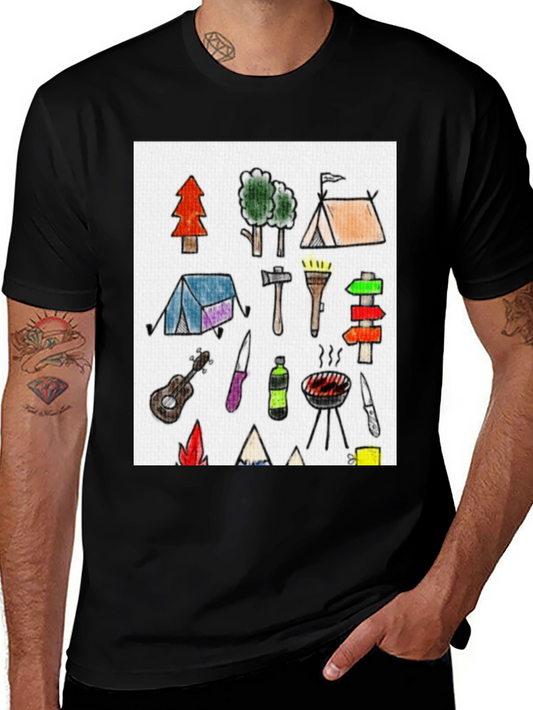 Camping Doodle Graphic Tee
