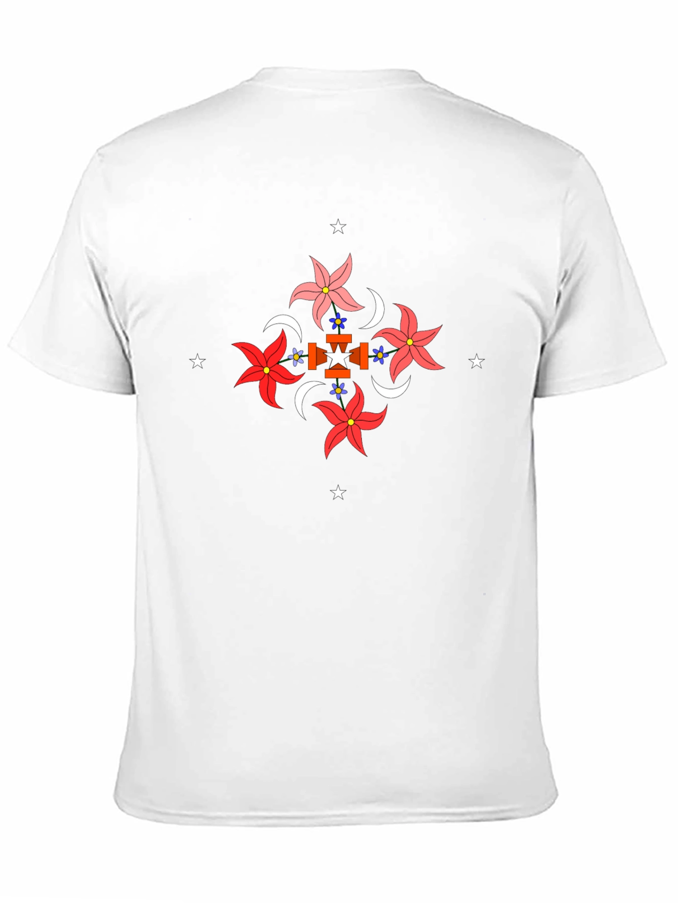 Floral Geometric Graphic Black T-Shirt