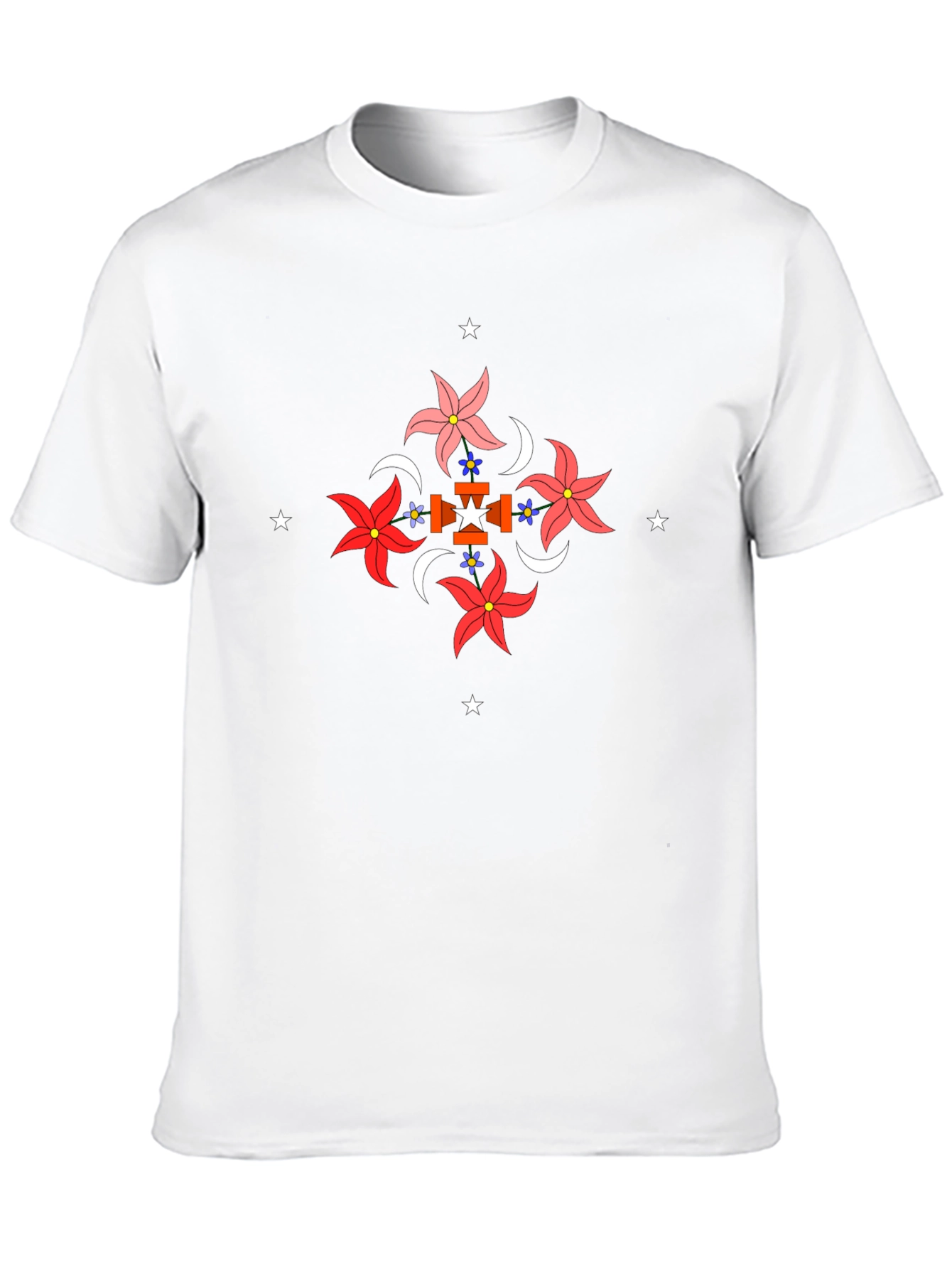 Floral Geometric Graphic Black T-Shirt