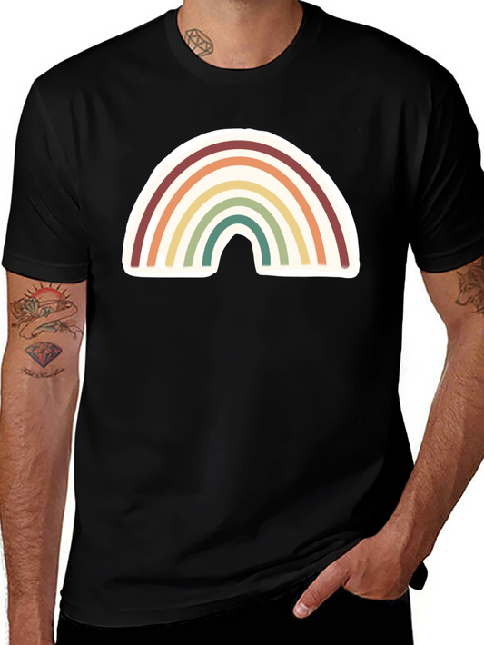 Retro Rainbow Graphic Tee - Soft Cotton Comfort
