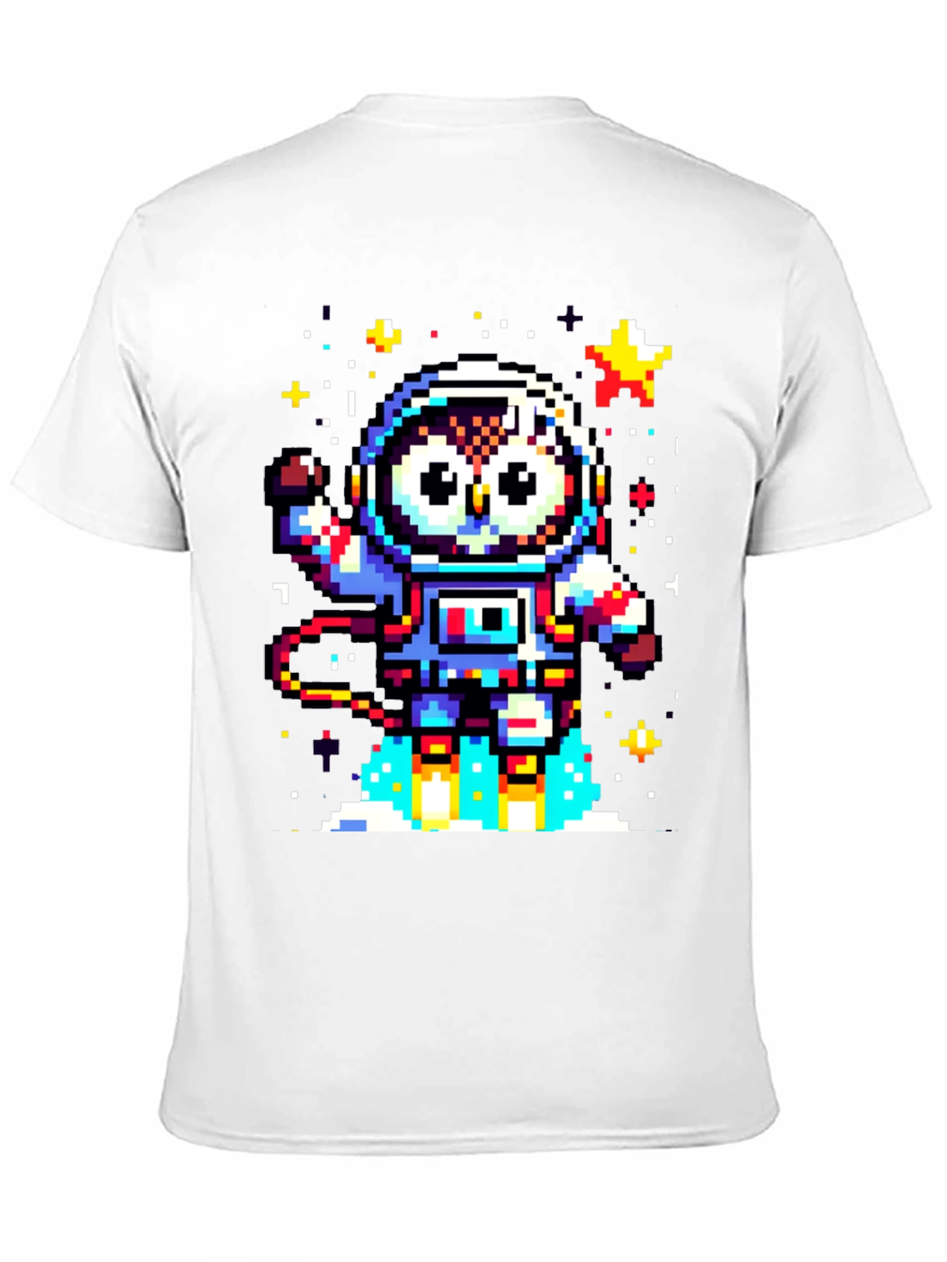 Pixel Owl Astronaut Black T-Shirt