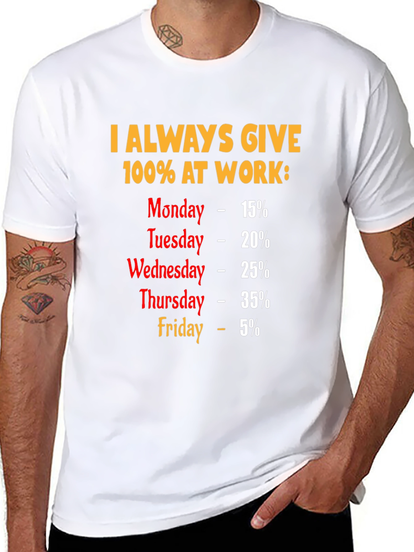 Humorous 100% At Work T-Shirt