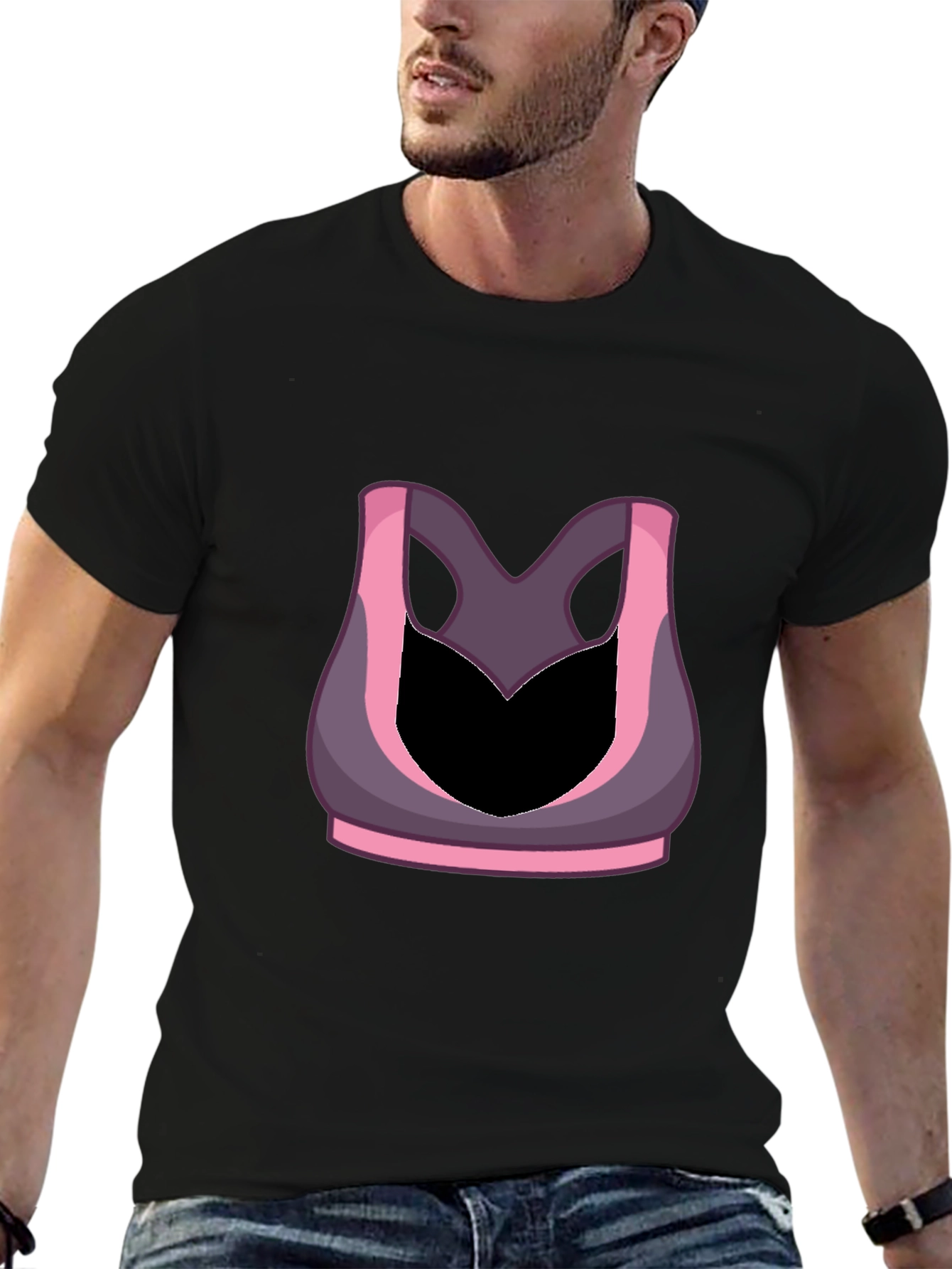 Funny Gym Shirt - Sports Bra Illusion Tee