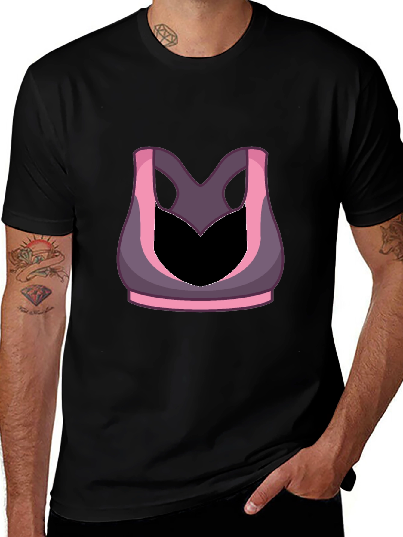 Funny Gym Shirt - Sports Bra Illusion Tee