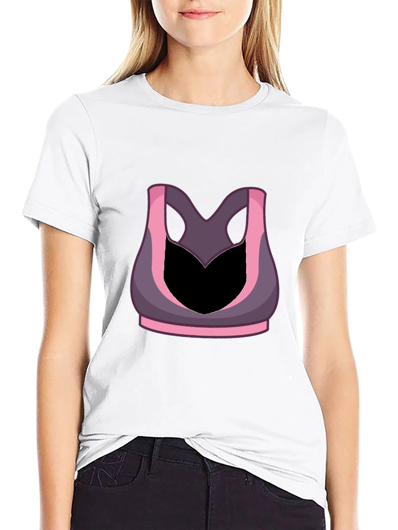 Funny Gym Shirt - Sports Bra Illusion Tee