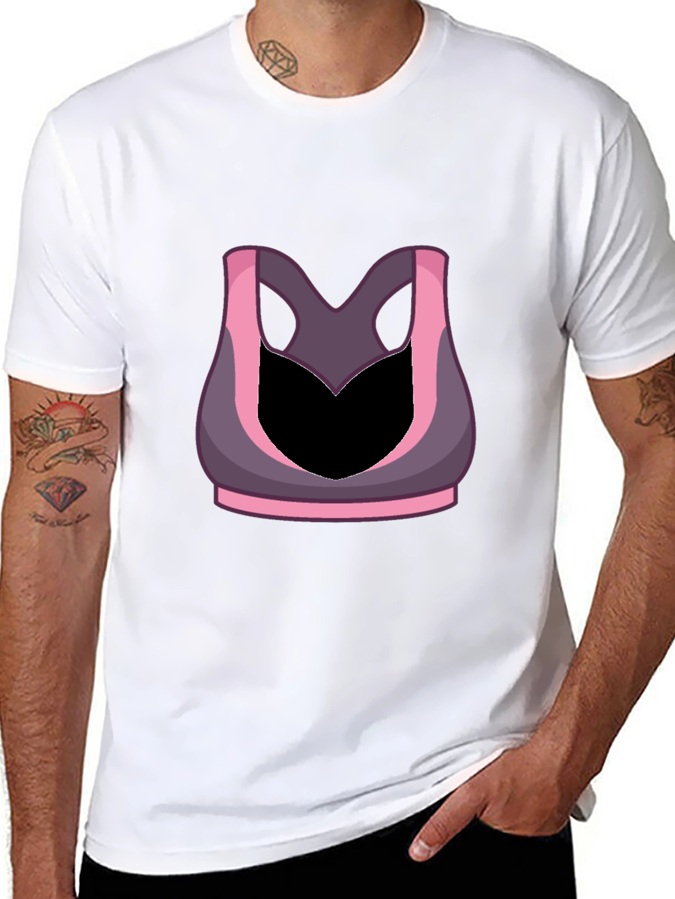 Funny Gym Shirt - Sports Bra Illusion Tee