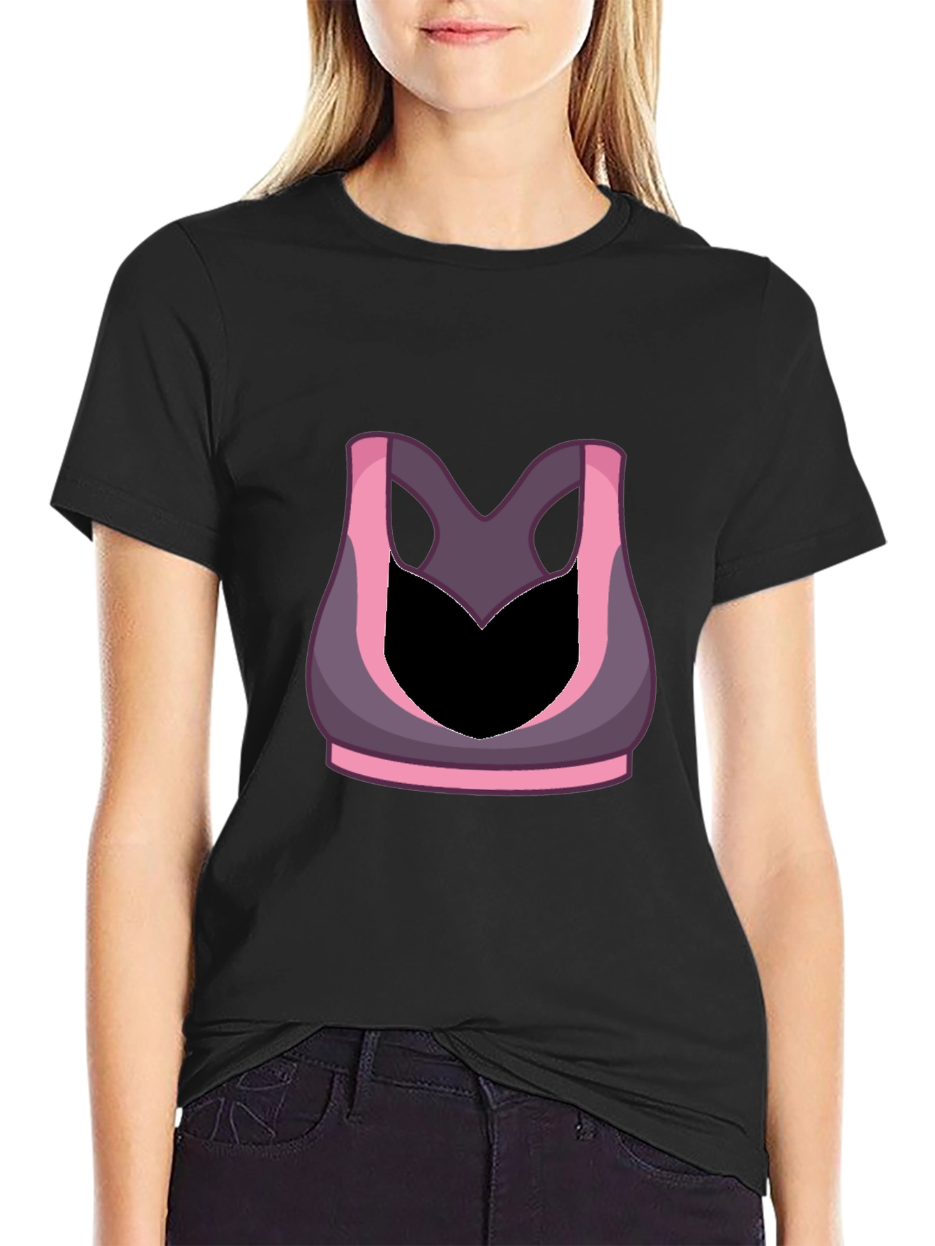 Funny Gym Shirt - Sports Bra Illusion Tee