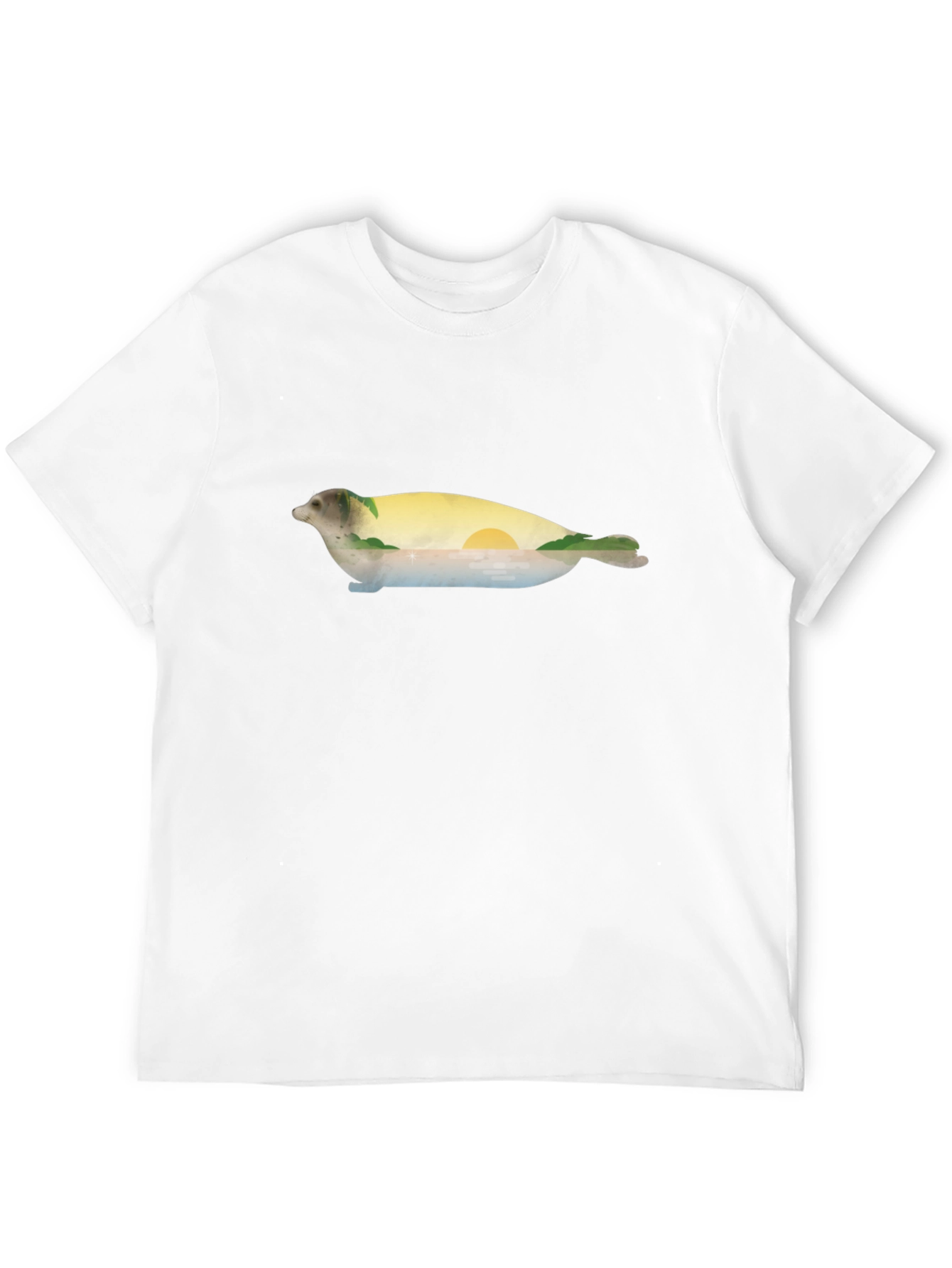 Seal Landscape Graphic Tee - Black Cotton Comfort