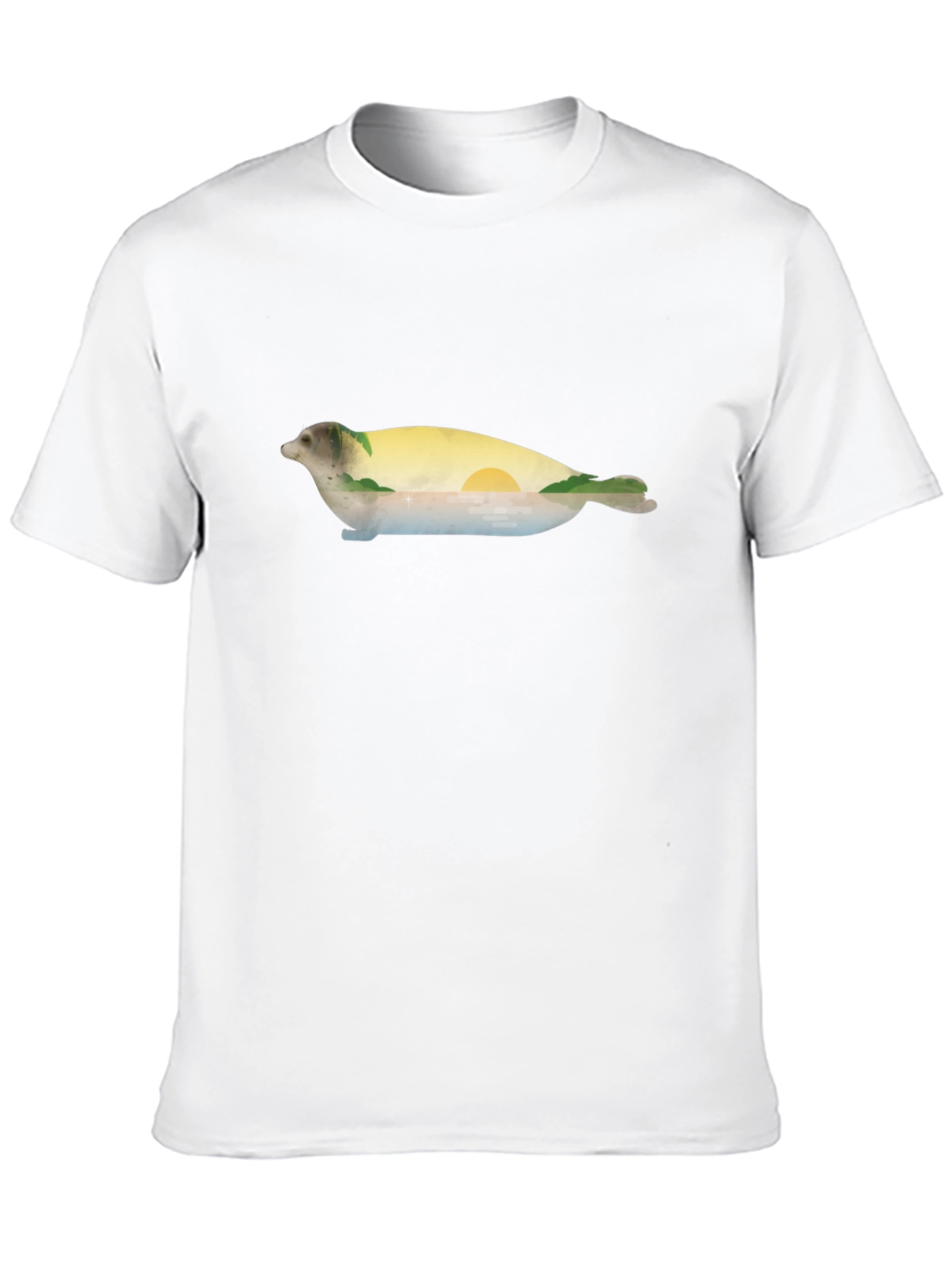 Seal Landscape Graphic Tee - Black Cotton Comfort
