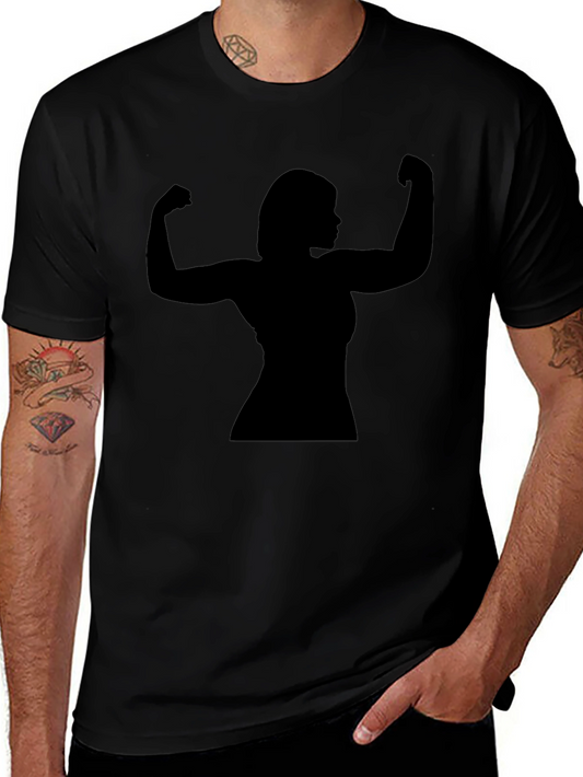 Silhouette Strong Woman Flexing T-Shirt