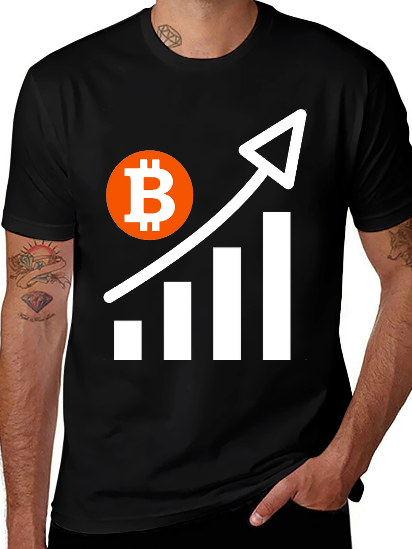 Bitcoin Crypto T-Shirt - Upward Trend Design
