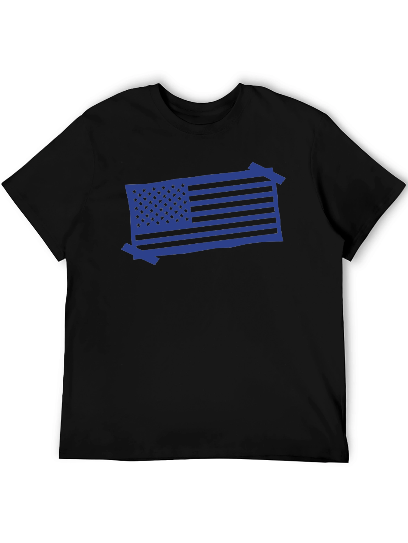 American Flag Blue Graphic Tee - Patriotic Casual Wear