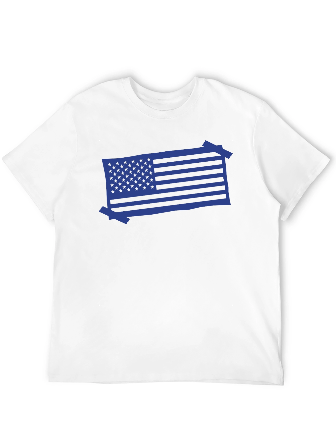 American Flag Blue Graphic Tee - Patriotic Casual Wear