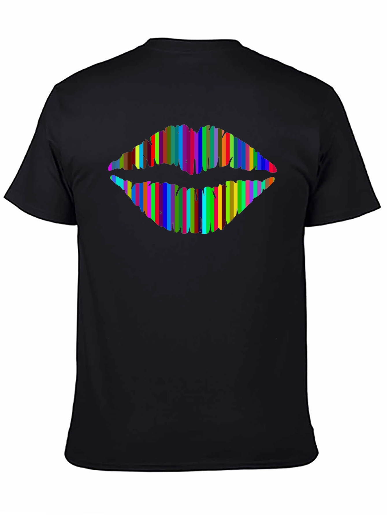 Rainbow Lips Graphic Tee - Mens Black T-Shirt