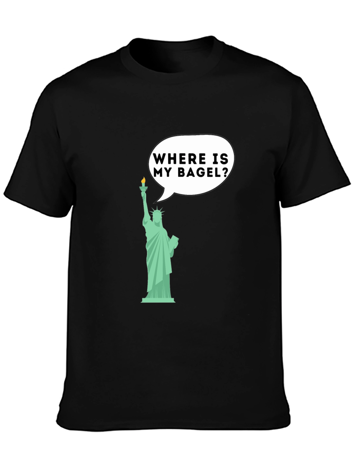 Funny Statue of Liberty Bagel Graphic T-Shirt