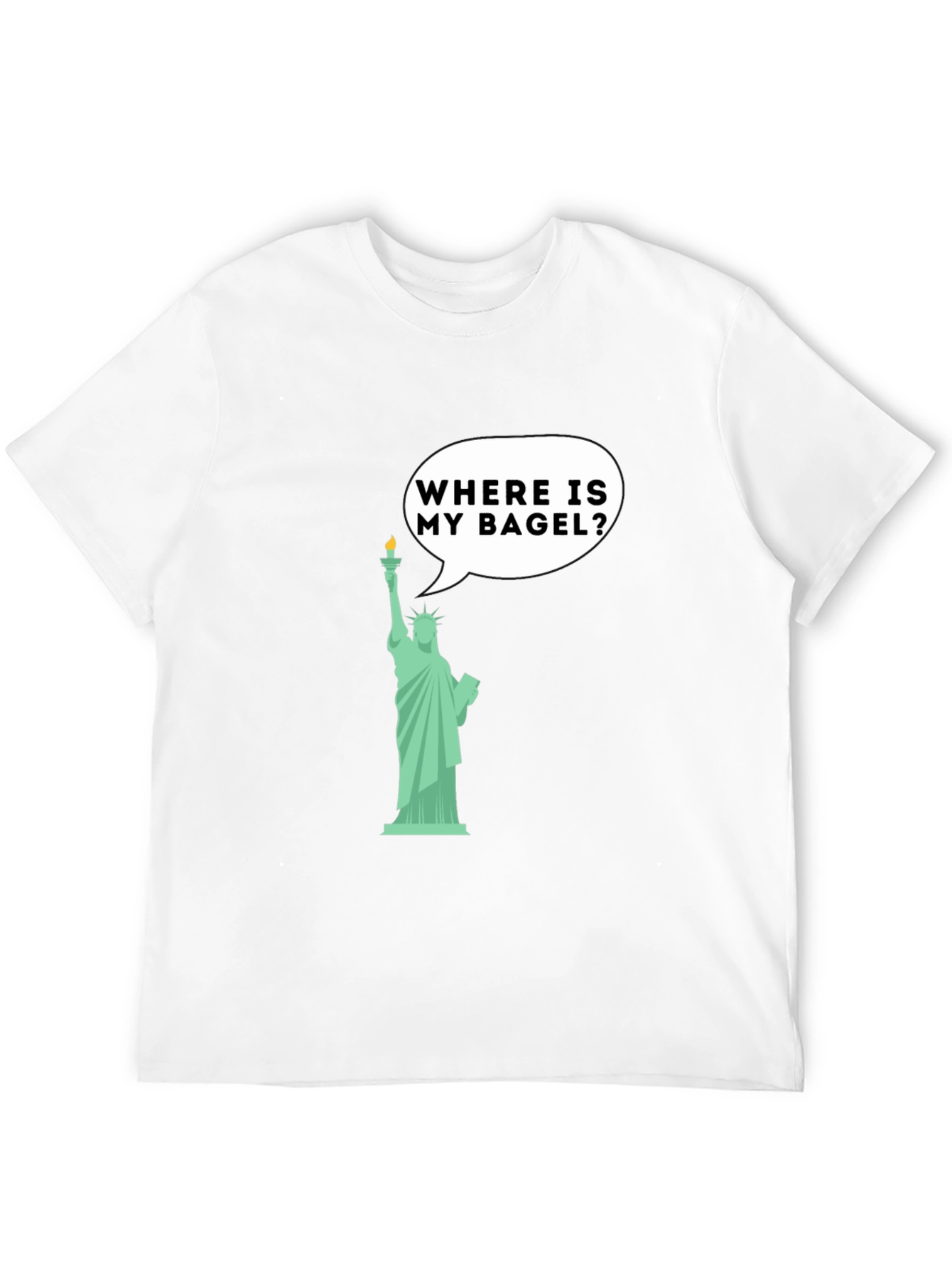 Funny Statue of Liberty Bagel Graphic T-Shirt