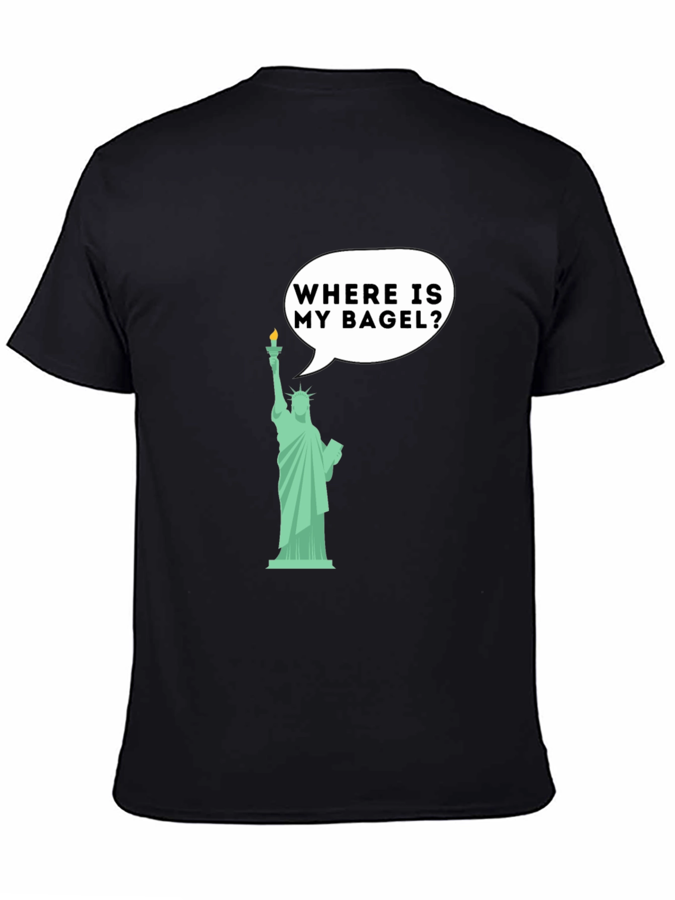 Funny Statue of Liberty Bagel Graphic T-Shirt