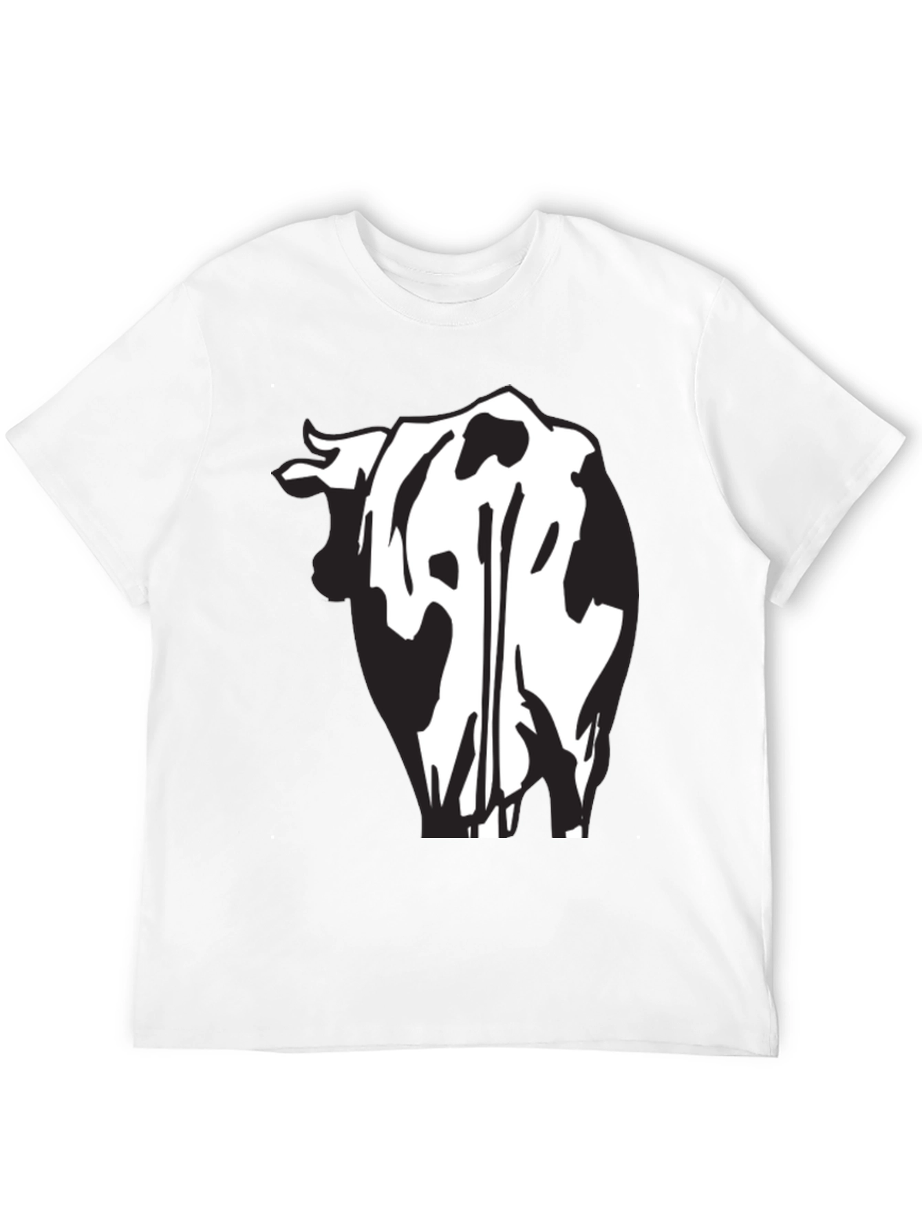 Cow Rear View Black Graphic Tee Shirt