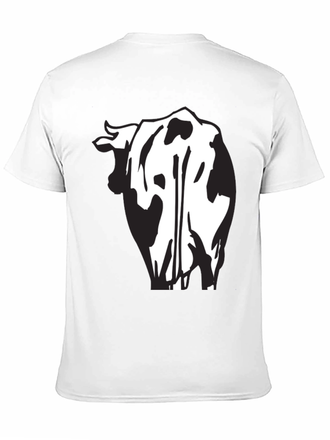 Cow Rear View Black Graphic Tee Shirt