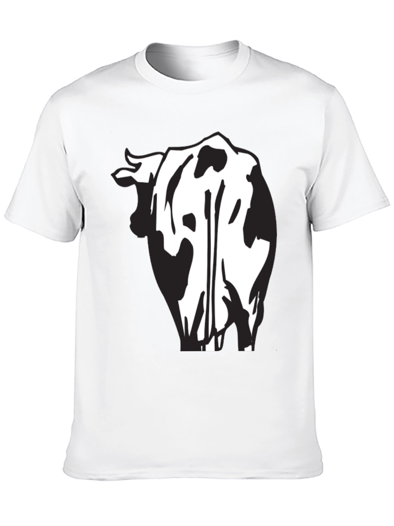 Cow Rear View Black Graphic Tee Shirt