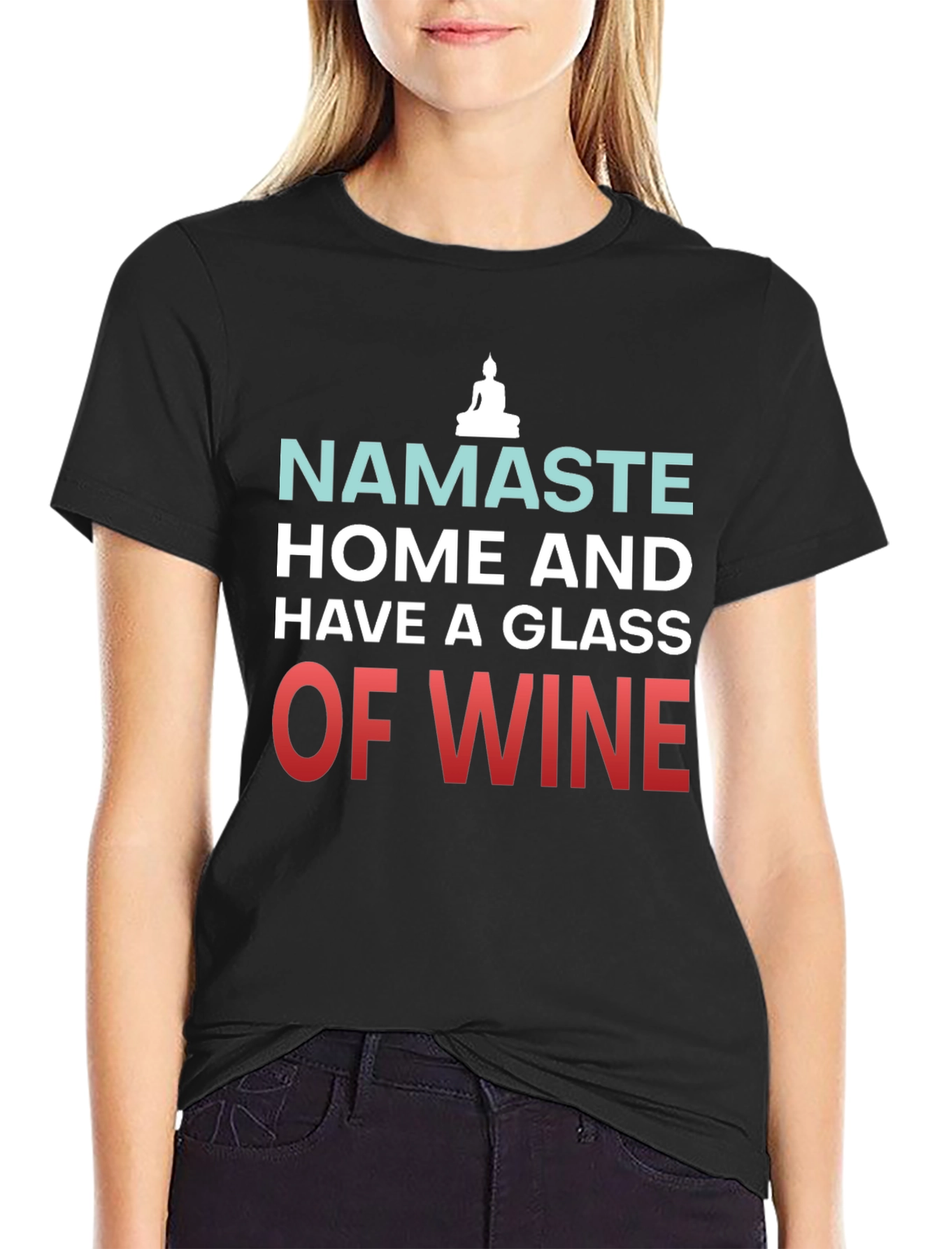 Namaste Wine T-Shirt - Relax & Unwind in Style