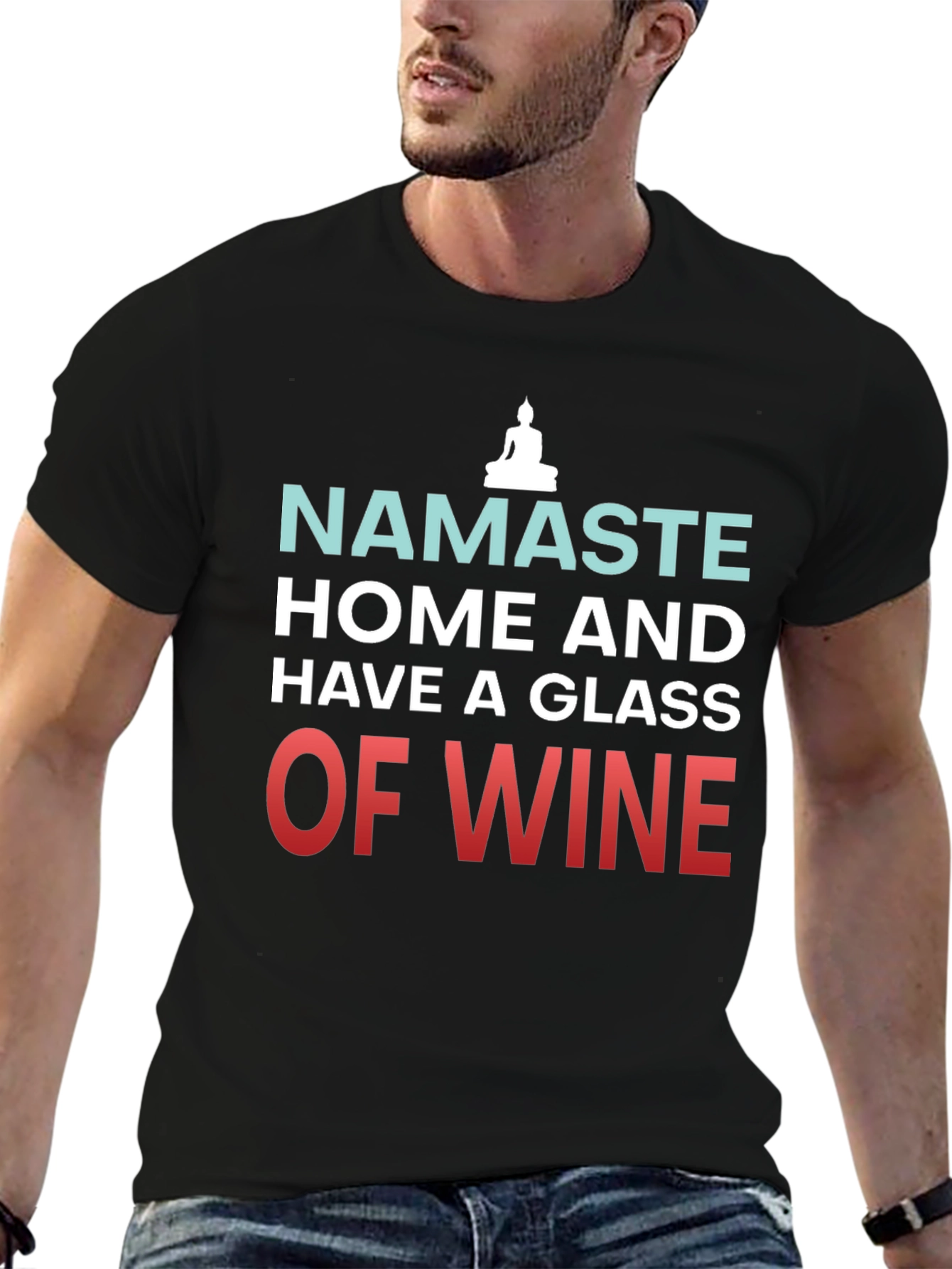 Namaste Wine T-Shirt - Relax & Unwind in Style