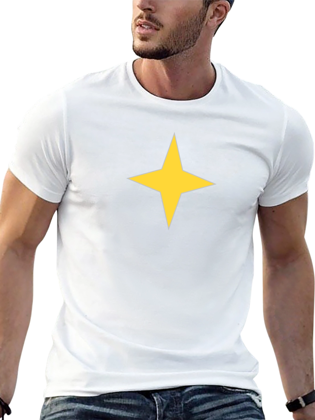 Black Tee with Yellow Star