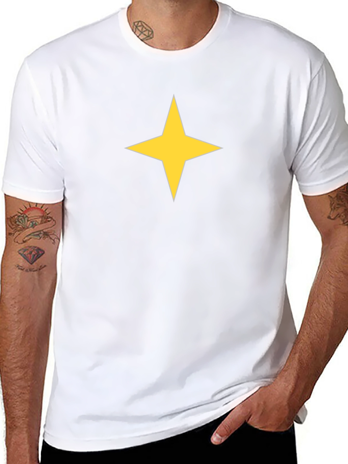Black Tee with Yellow Star