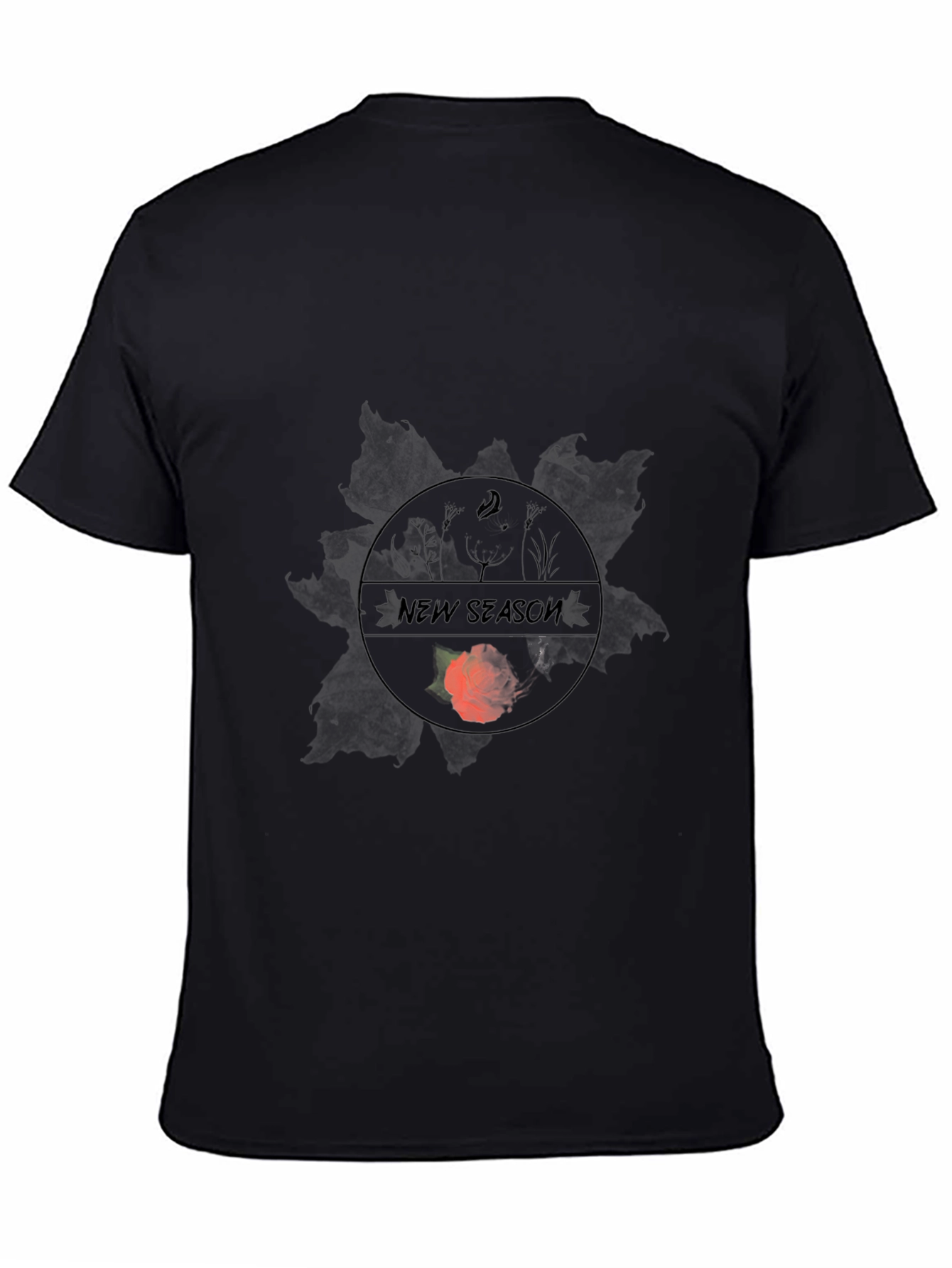 New Season Graphic Print Black T-Shirt