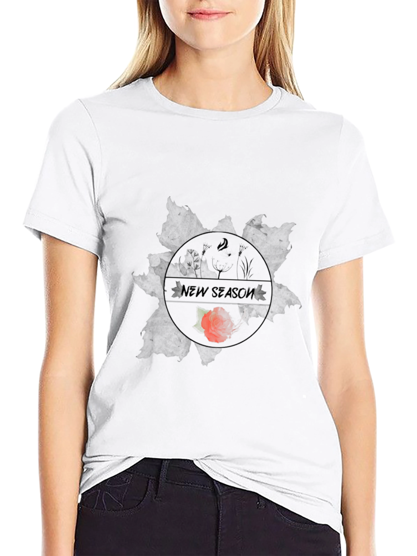 New Season Graphic Print Black T-Shirt