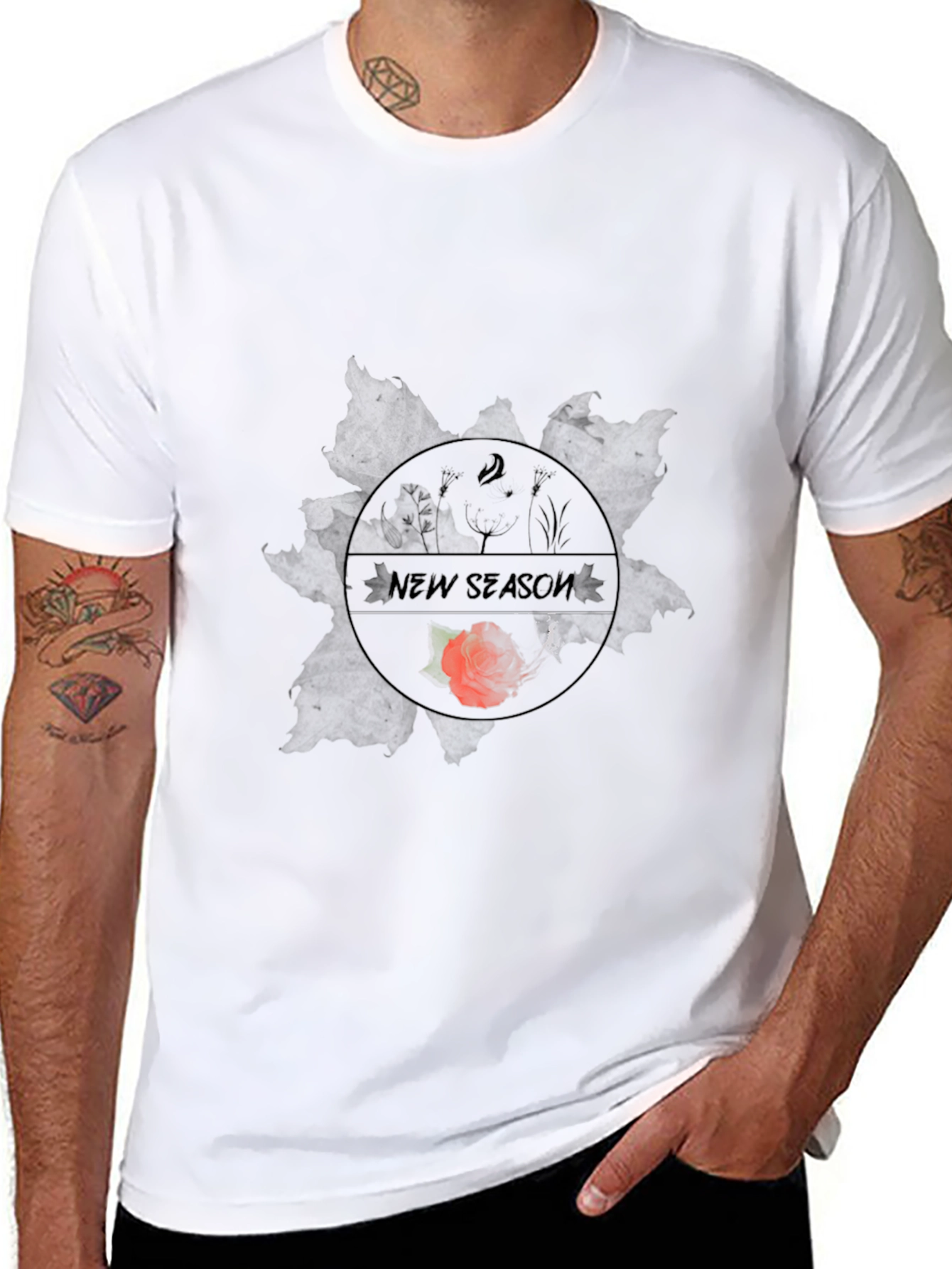 New Season Graphic Print Black T-Shirt