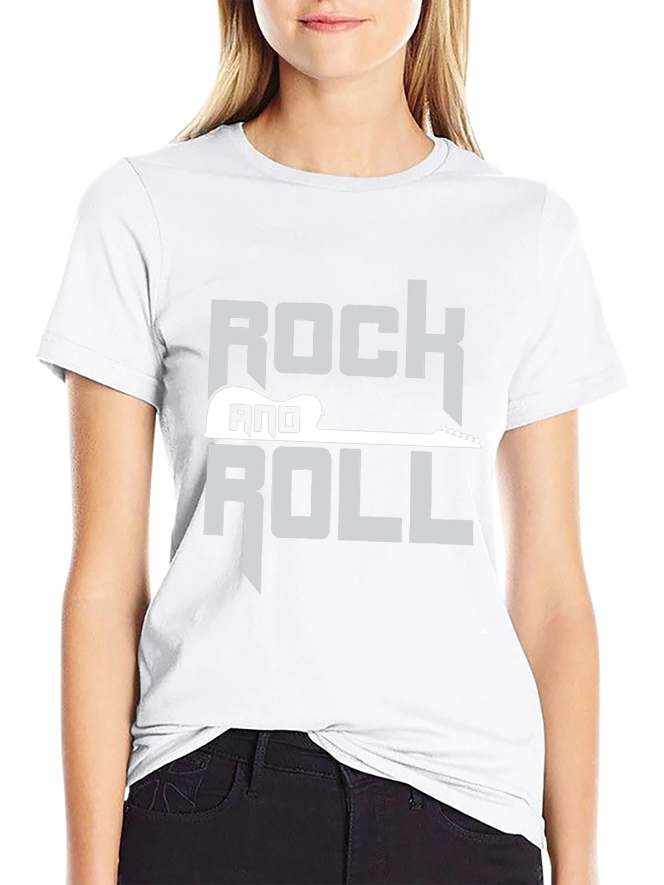 Rock and Roll Guitar Graphic Black T-Shirt