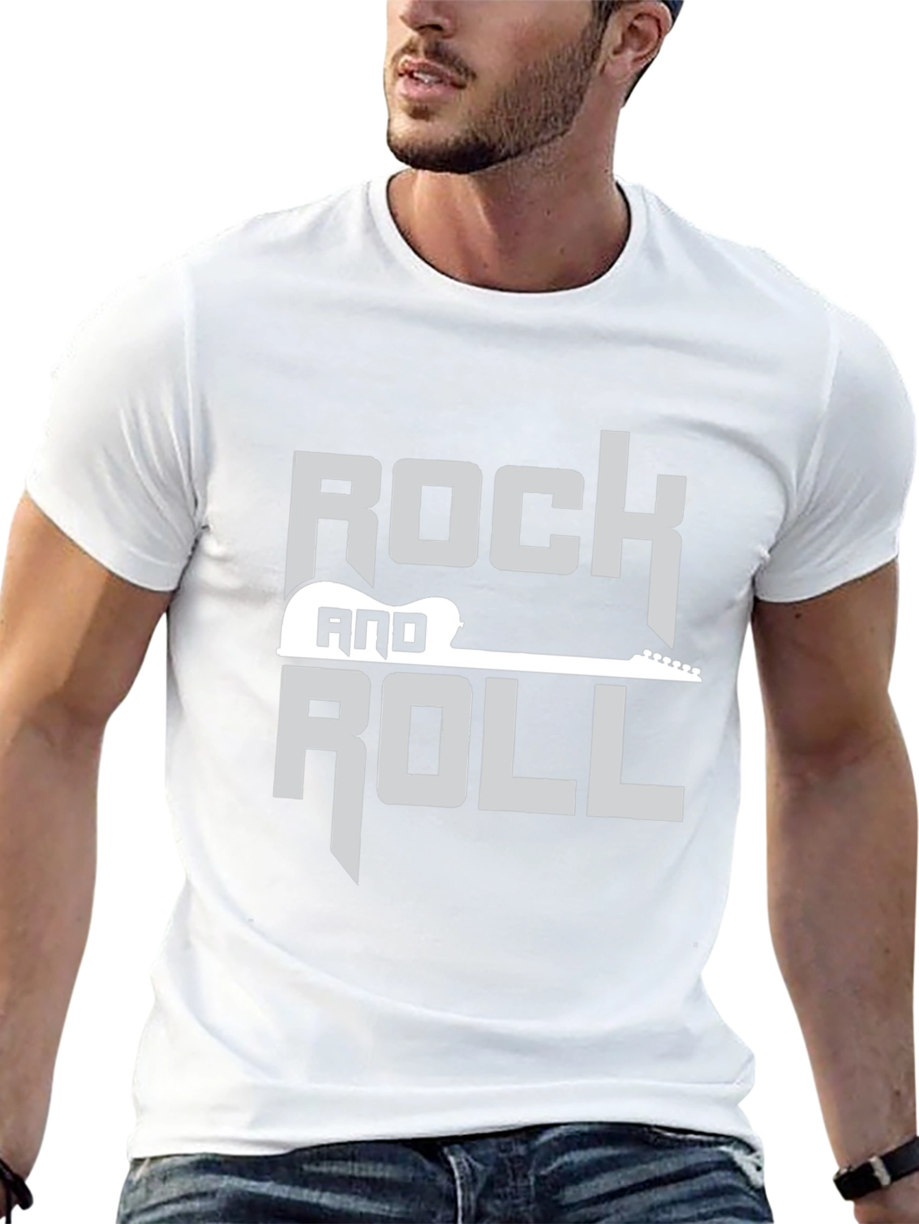Rock and Roll Guitar Graphic Black T-Shirt
