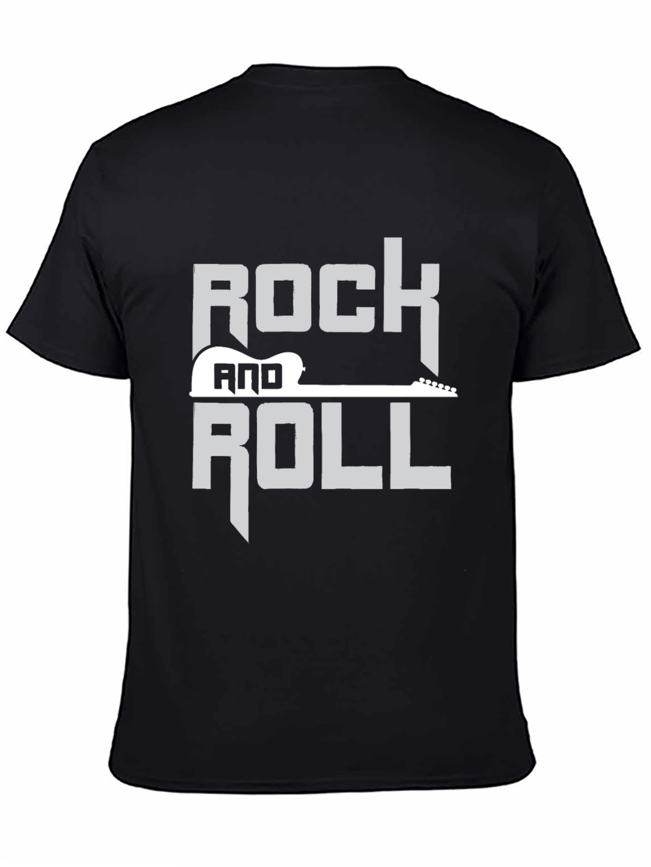 Rock and Roll Guitar Graphic Black T-Shirt