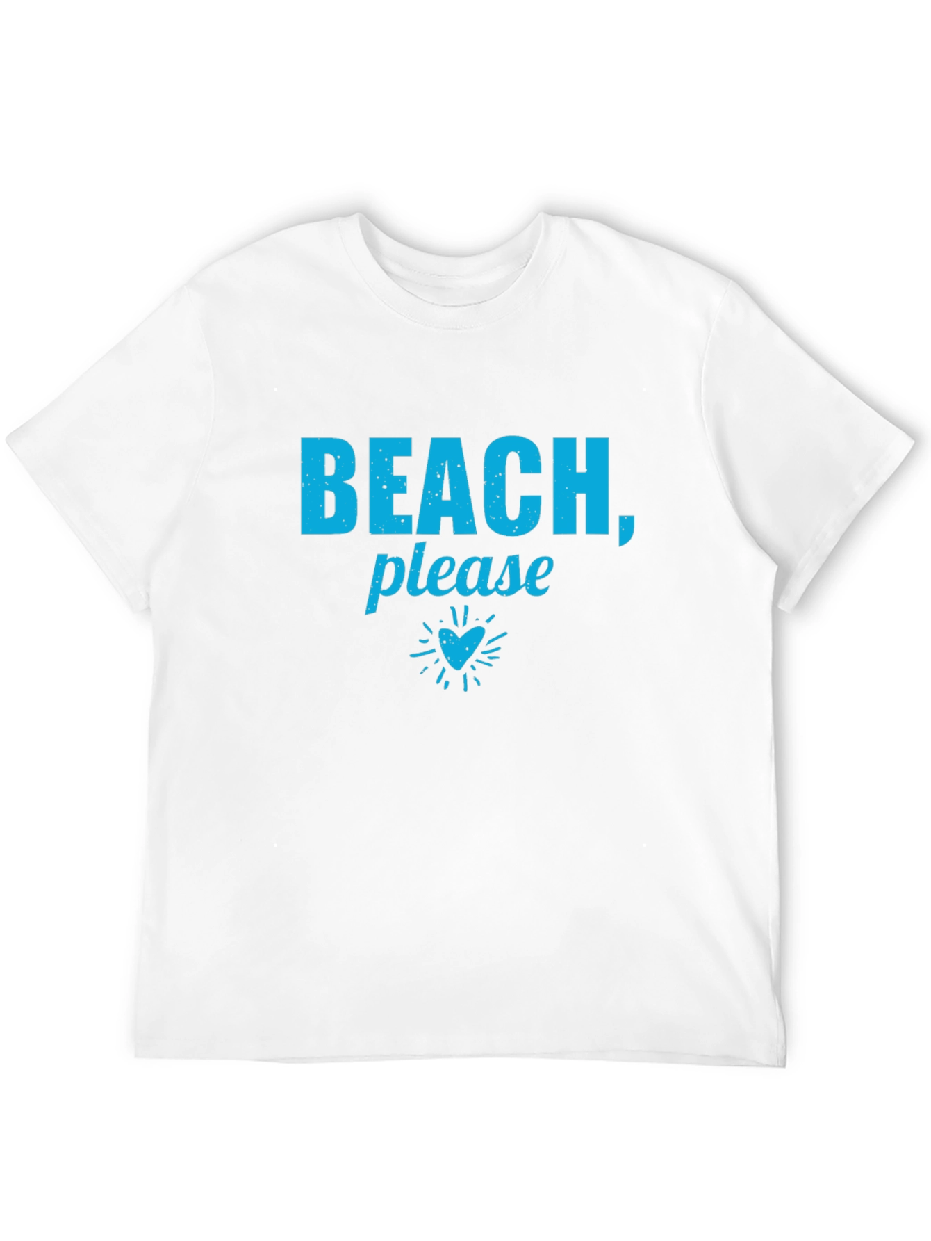 Beach Please! Graphic Print Black T-Shirt