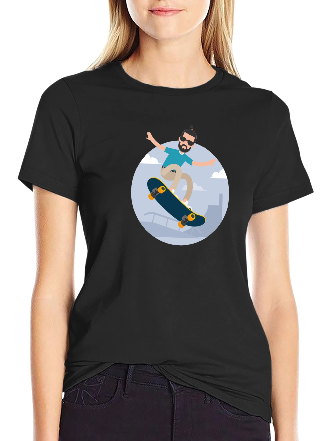 Skater Graphic Black T-Shirt
