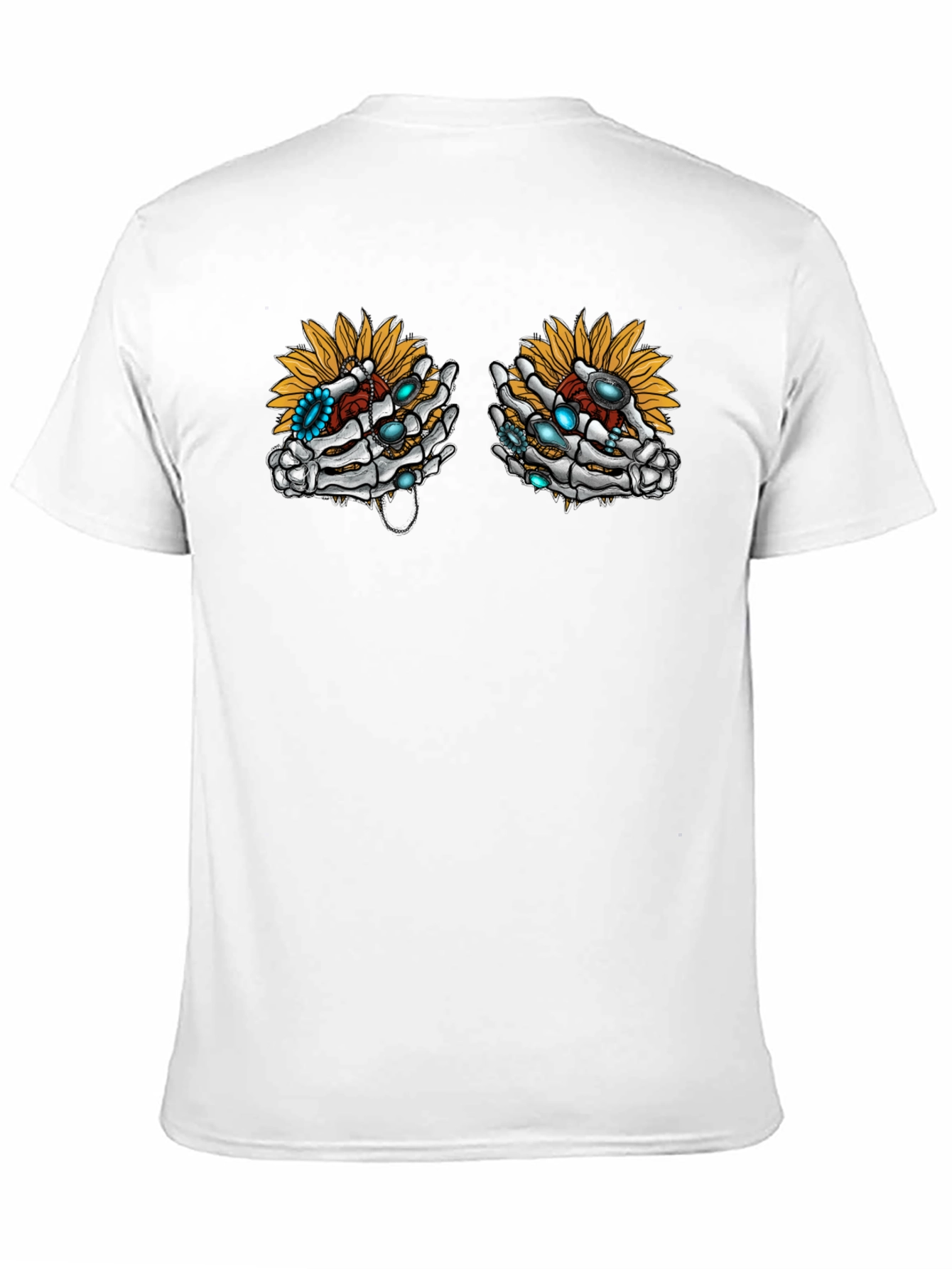 Skeleton Hand Sunflower Graphic Tee