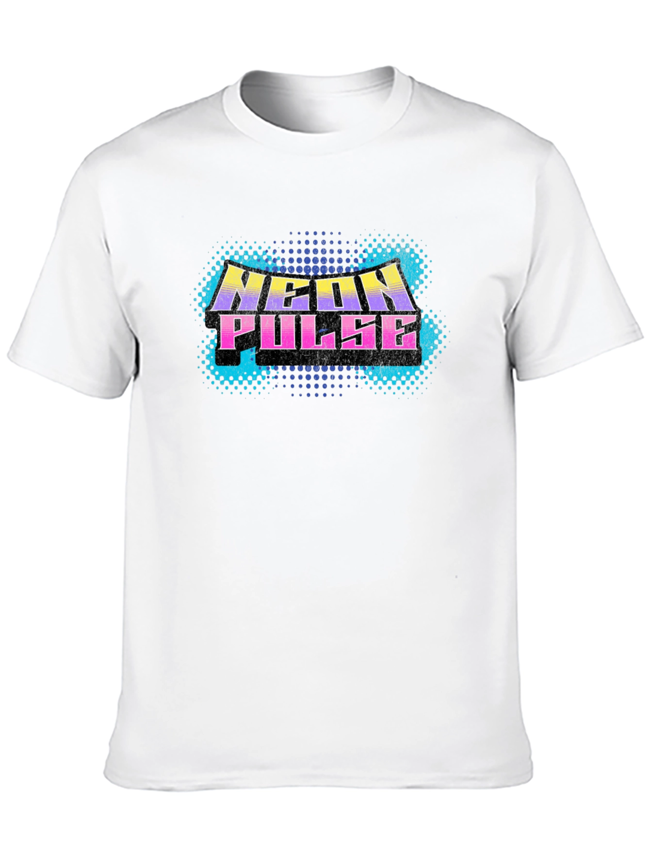 Neon Pulse Graphic Print Black T-Shirt