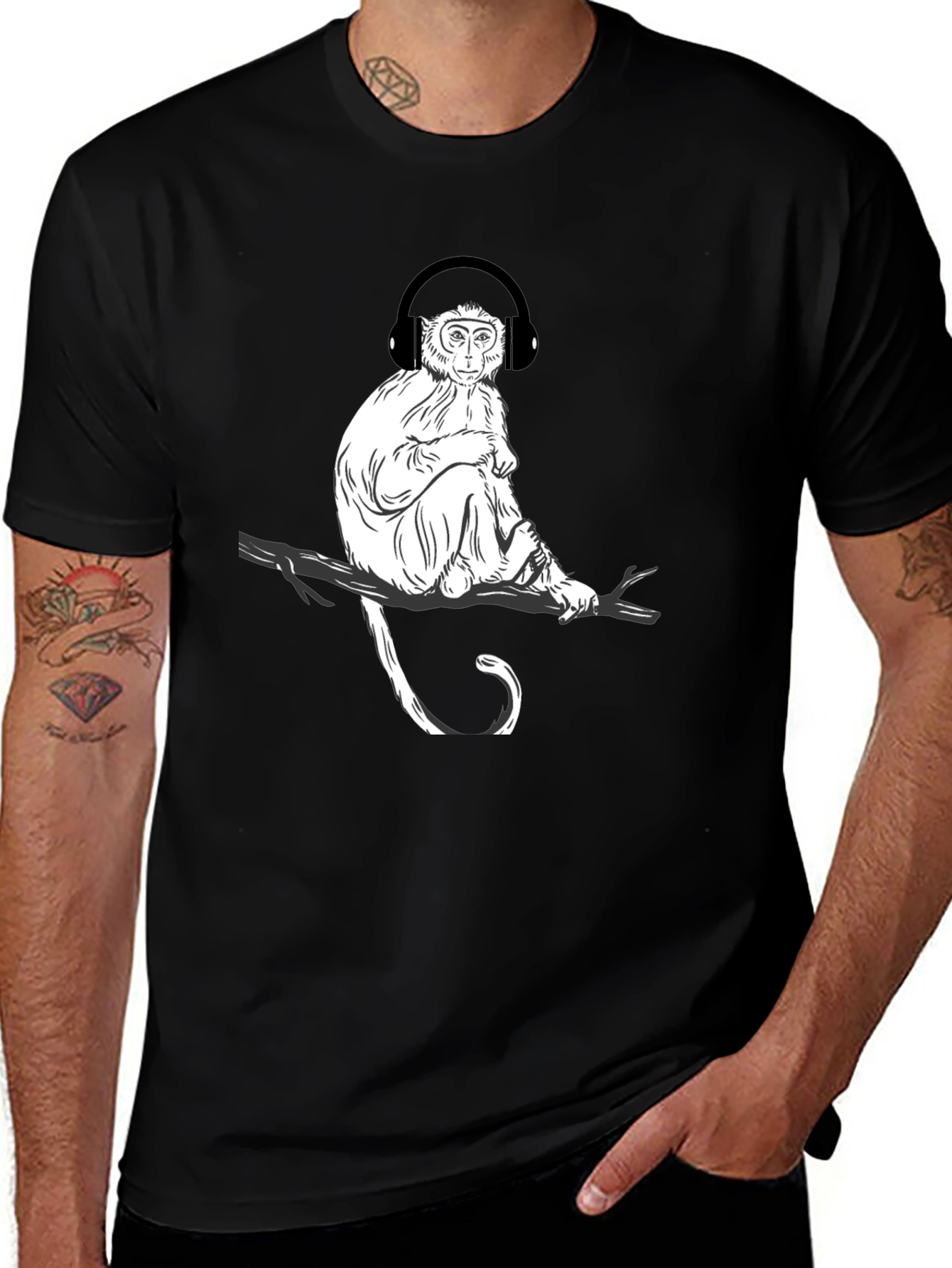 Monkey Music Graphic T-Shirt - Cool Casual Tee