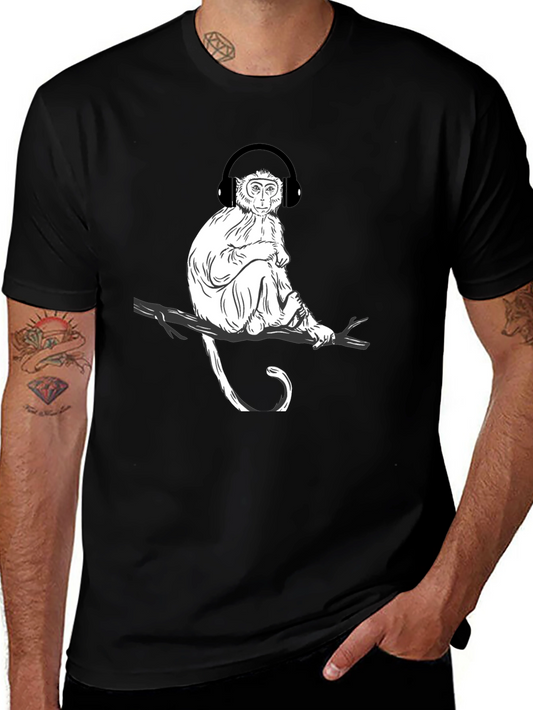 Monkey Music Graphic T-Shirt - Cool Casual Tee