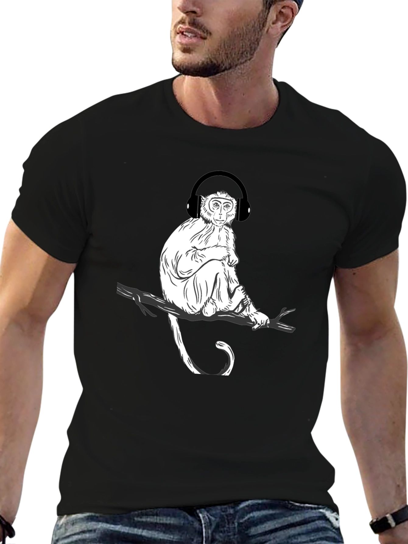 Monkey Music Graphic T-Shirt - Cool Casual Tee