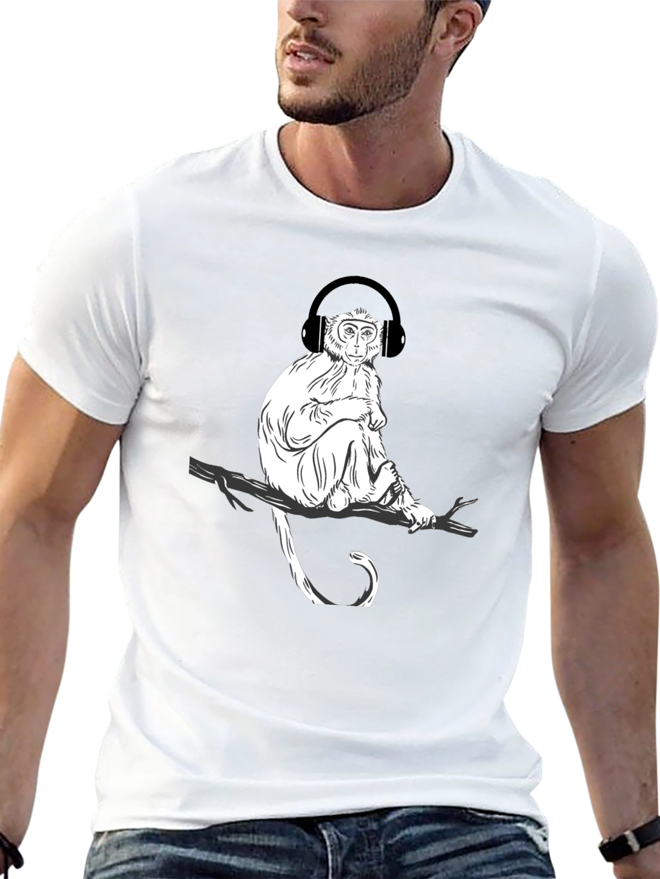 Monkey Music Graphic T-Shirt - Cool Casual Tee