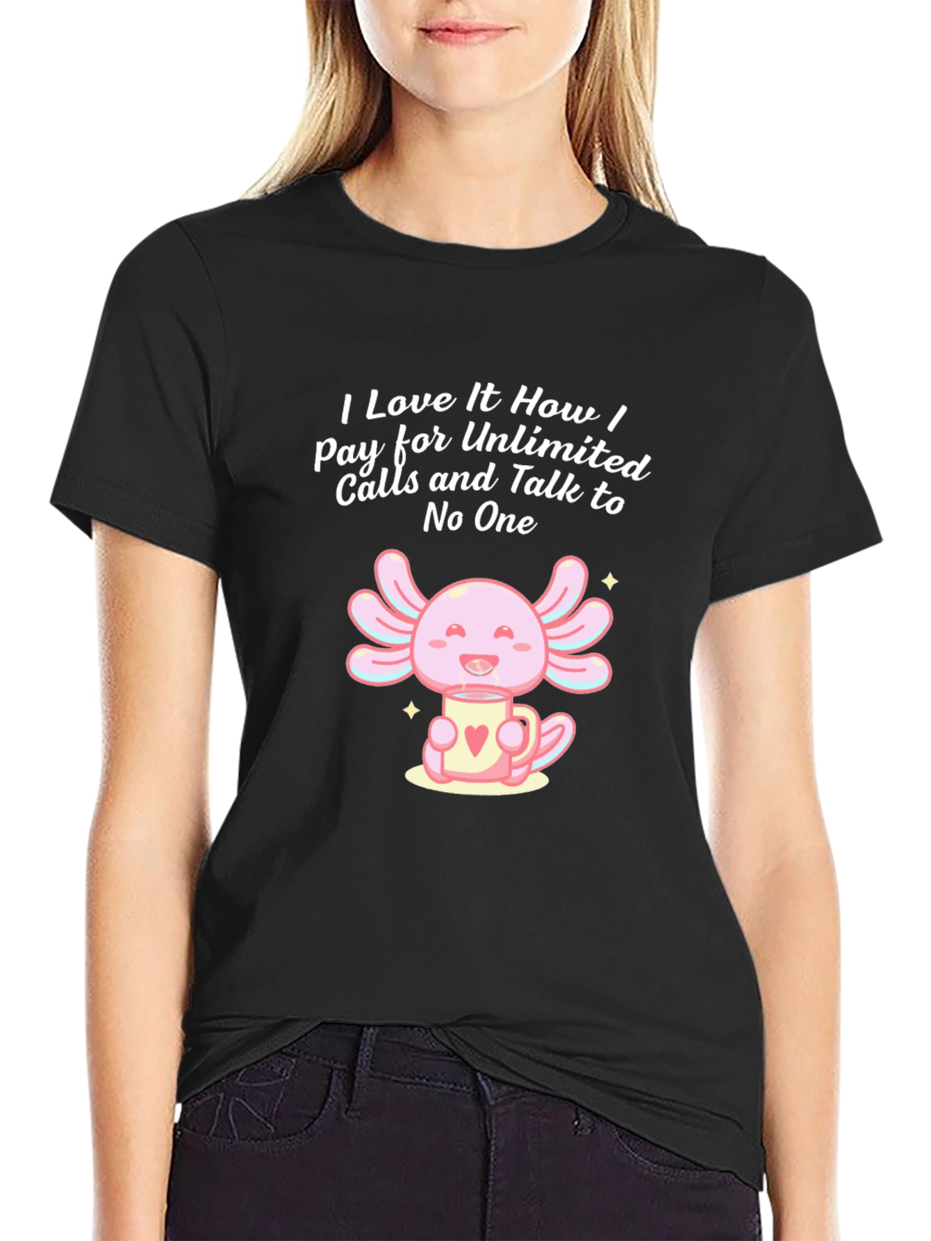 Unlimited Calls T-Shirt Funny Axolotl