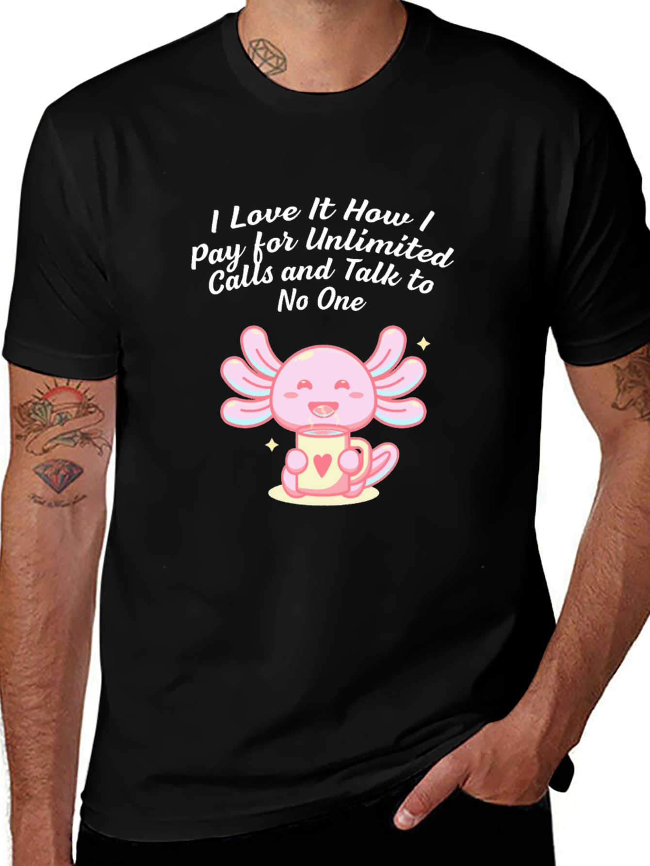 Unlimited Calls T-Shirt Funny Axolotl
