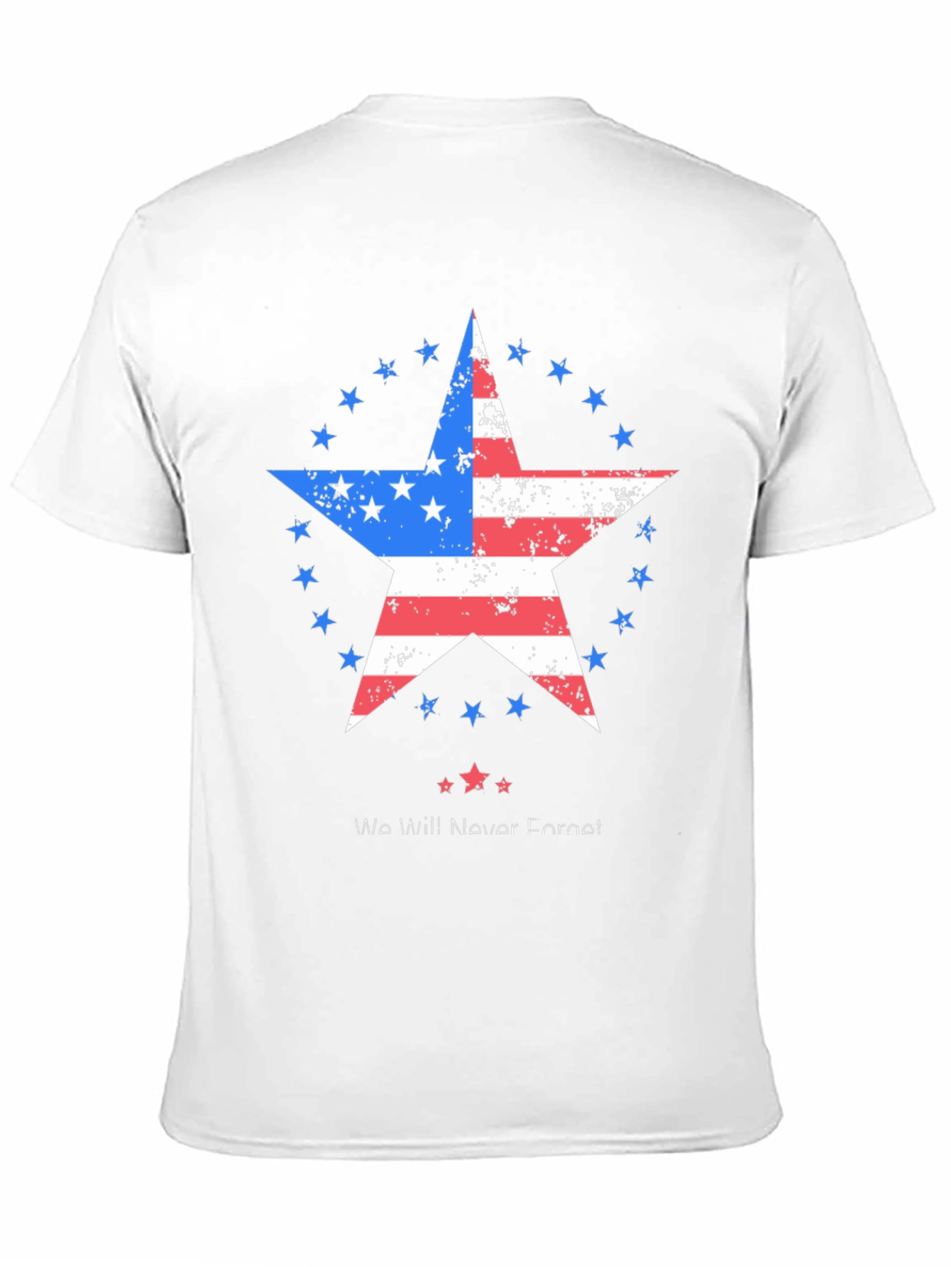Patriotic Star Graphic T-Shirt - Never Forget
