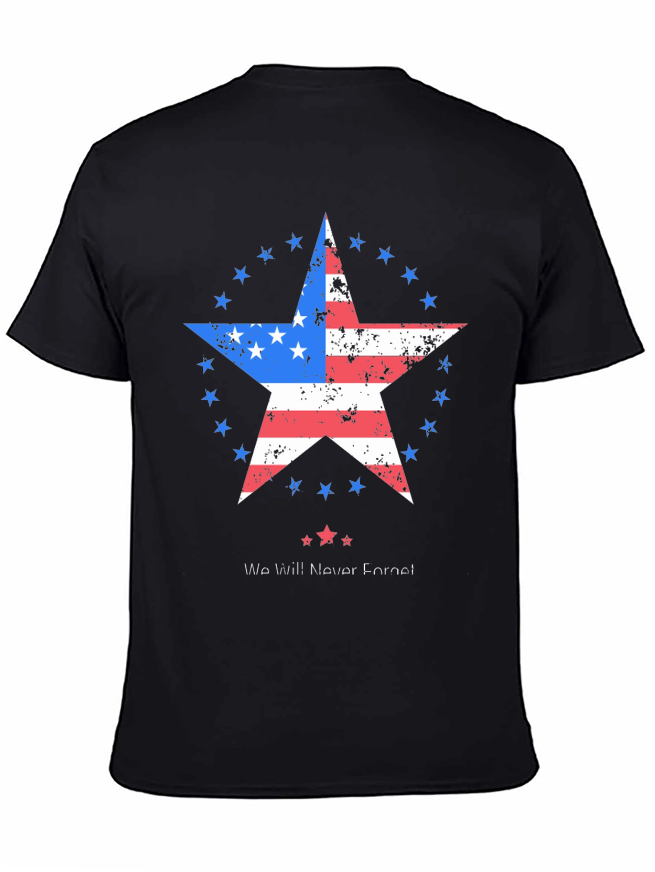 Patriotic Star Graphic T-Shirt - Never Forget